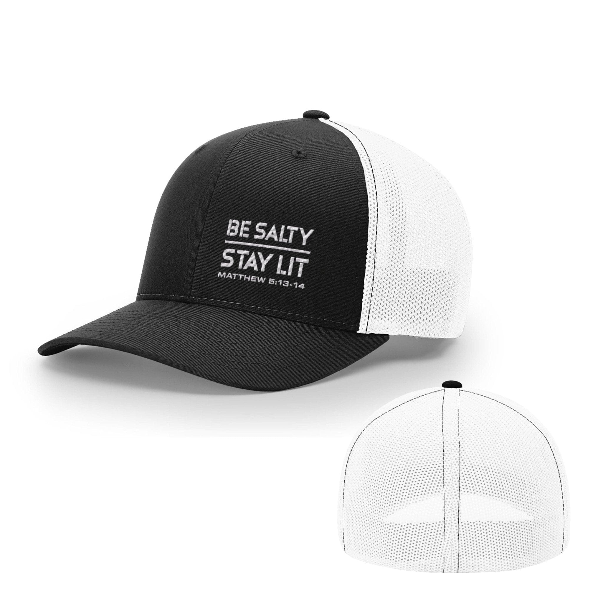 Our True God Hat Flexfit / Black and White / S/M Be Salty Stay Lit Lower Left Hats