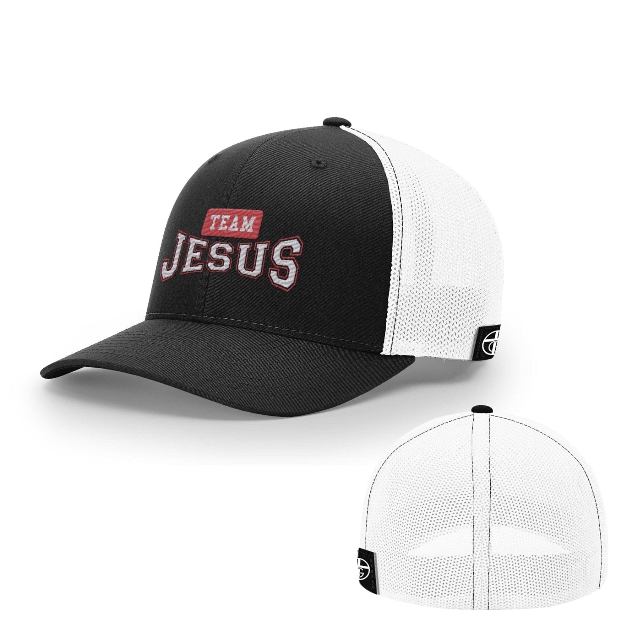 Our True God Hat Flexfit / Black and White / S/M Team Jesus Hats