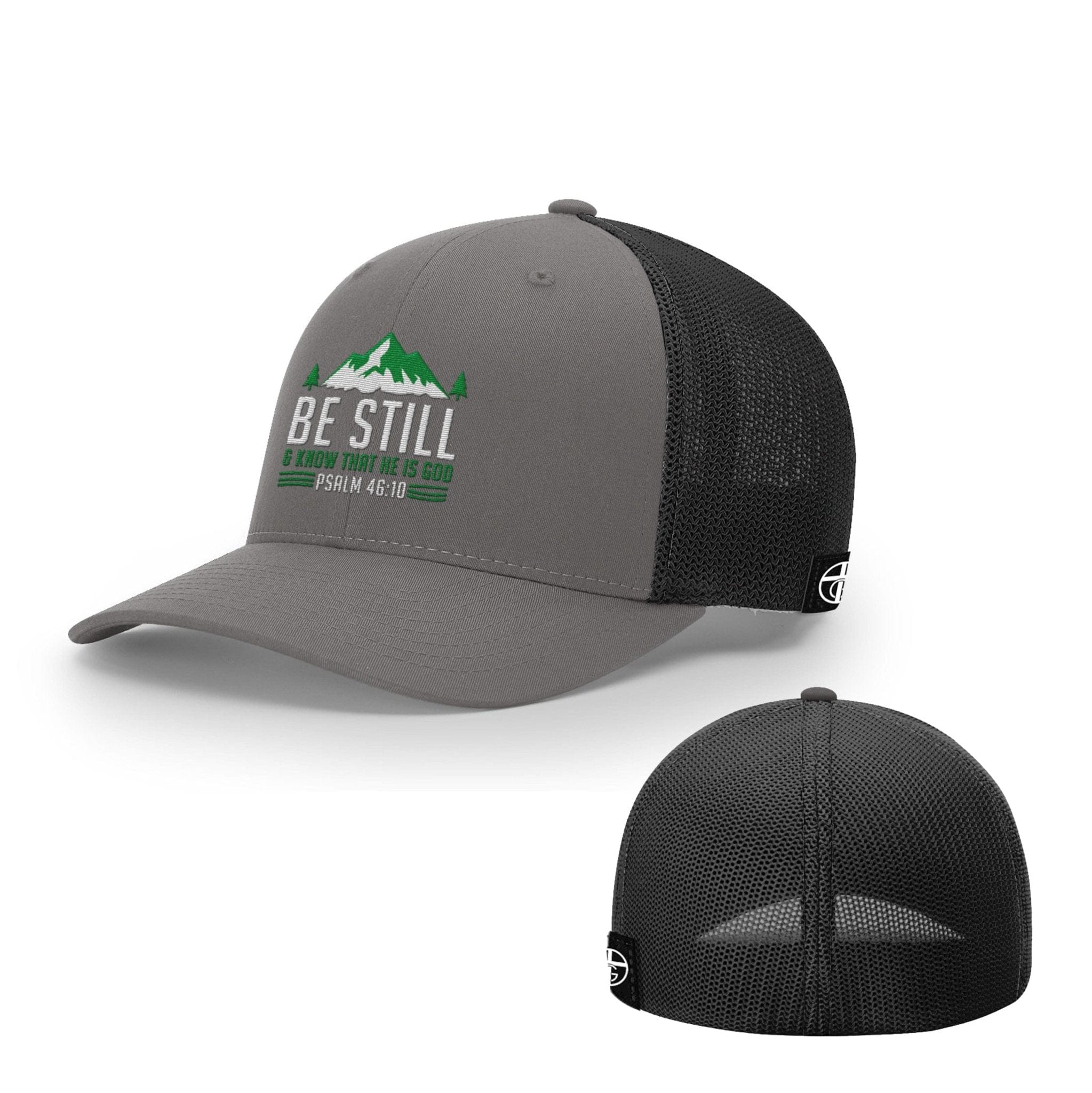 Our True God Hat Flexfit / Charcoal and Black / S/M Be Still And Know Hats