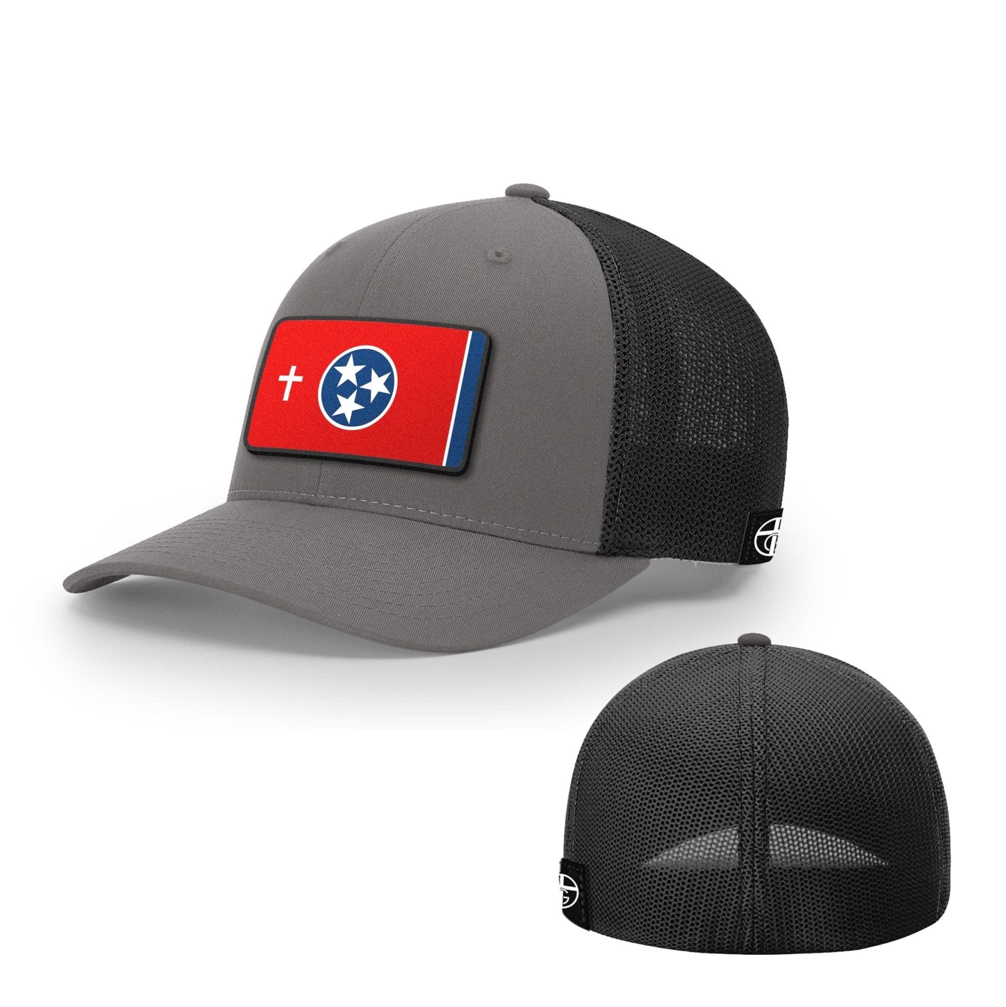 Our True God Hat Flexfit / Charcoal and Black / S/M Tennessee is God's Country Patch Hats