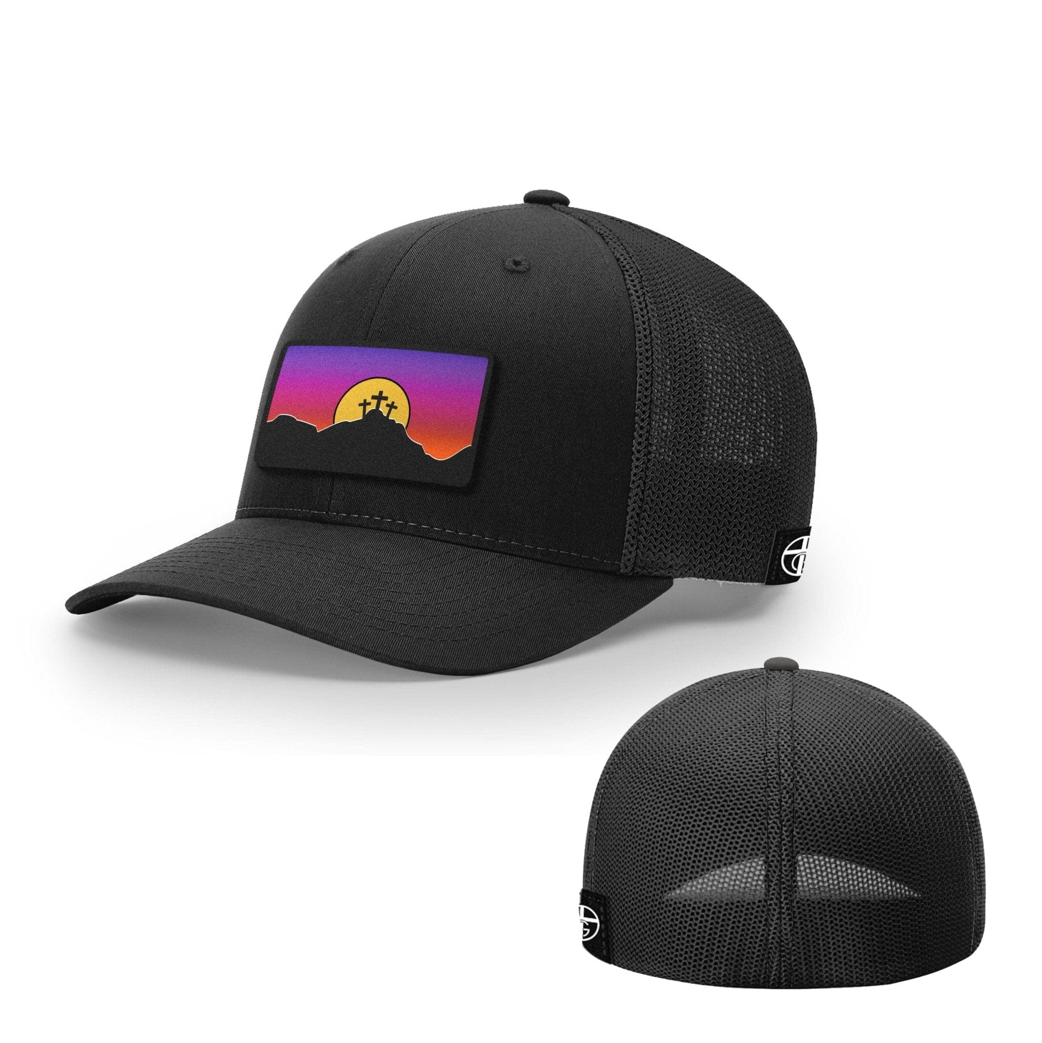 Our True God Hat Flexfit / Full Black / S/M Good Friday Patch Hats