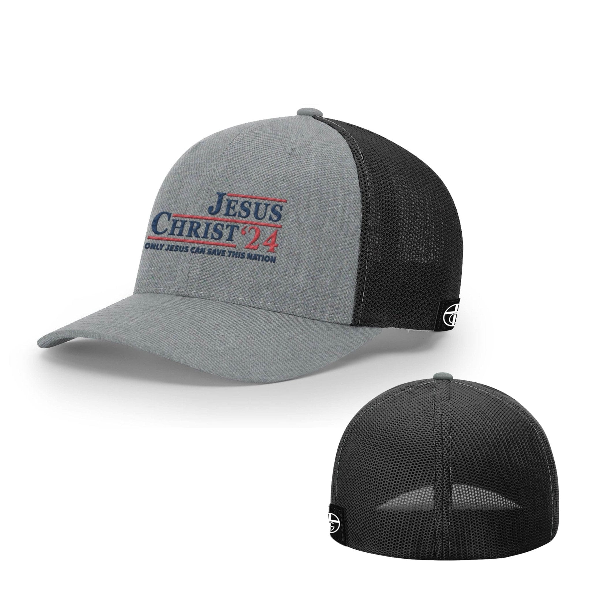 Our True God Hat Flexfit / Heather and Black / S/M Jesus Christ'24 Hats