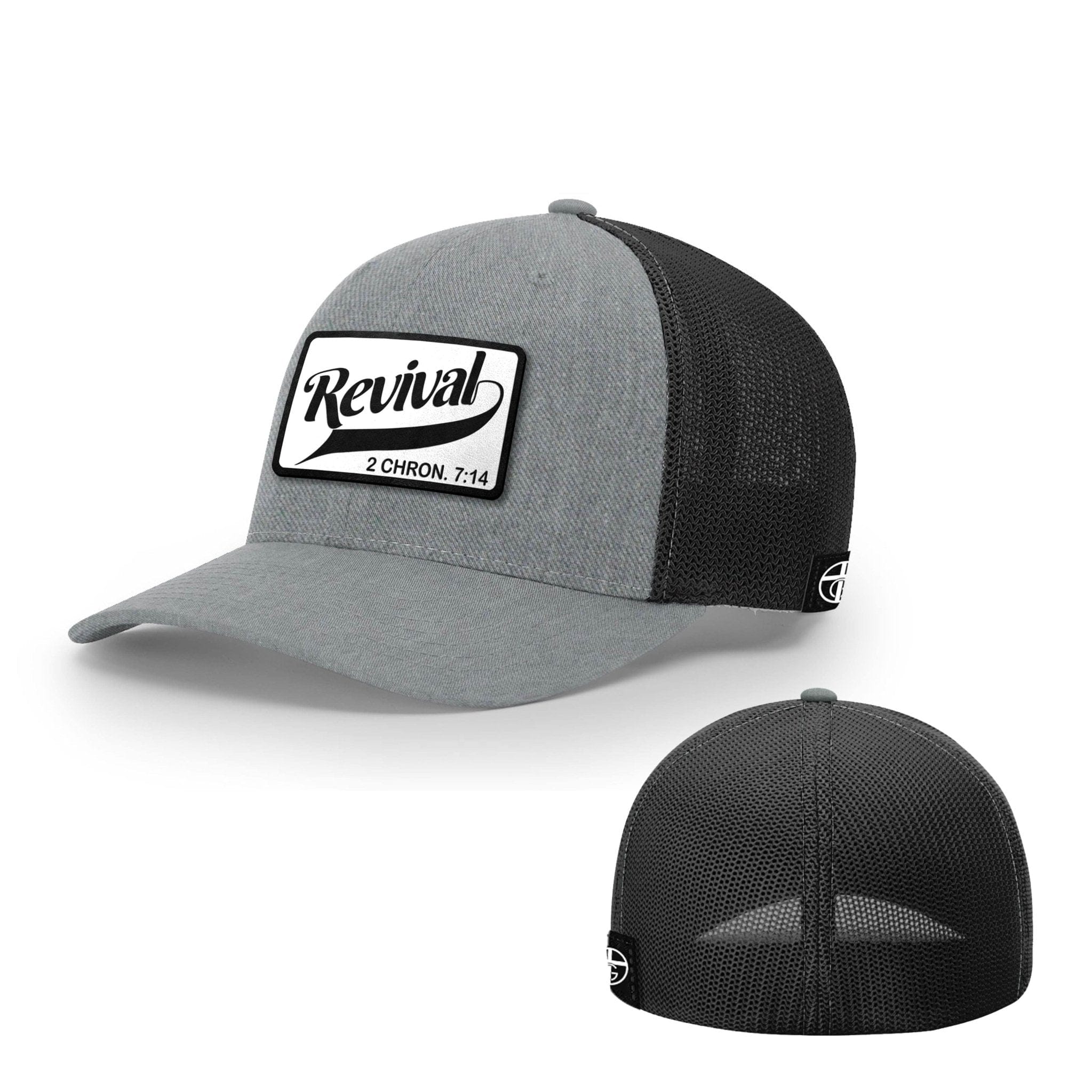 Our True God Hat Flexfit / Heather and Black / S/M Revival Patch Hats