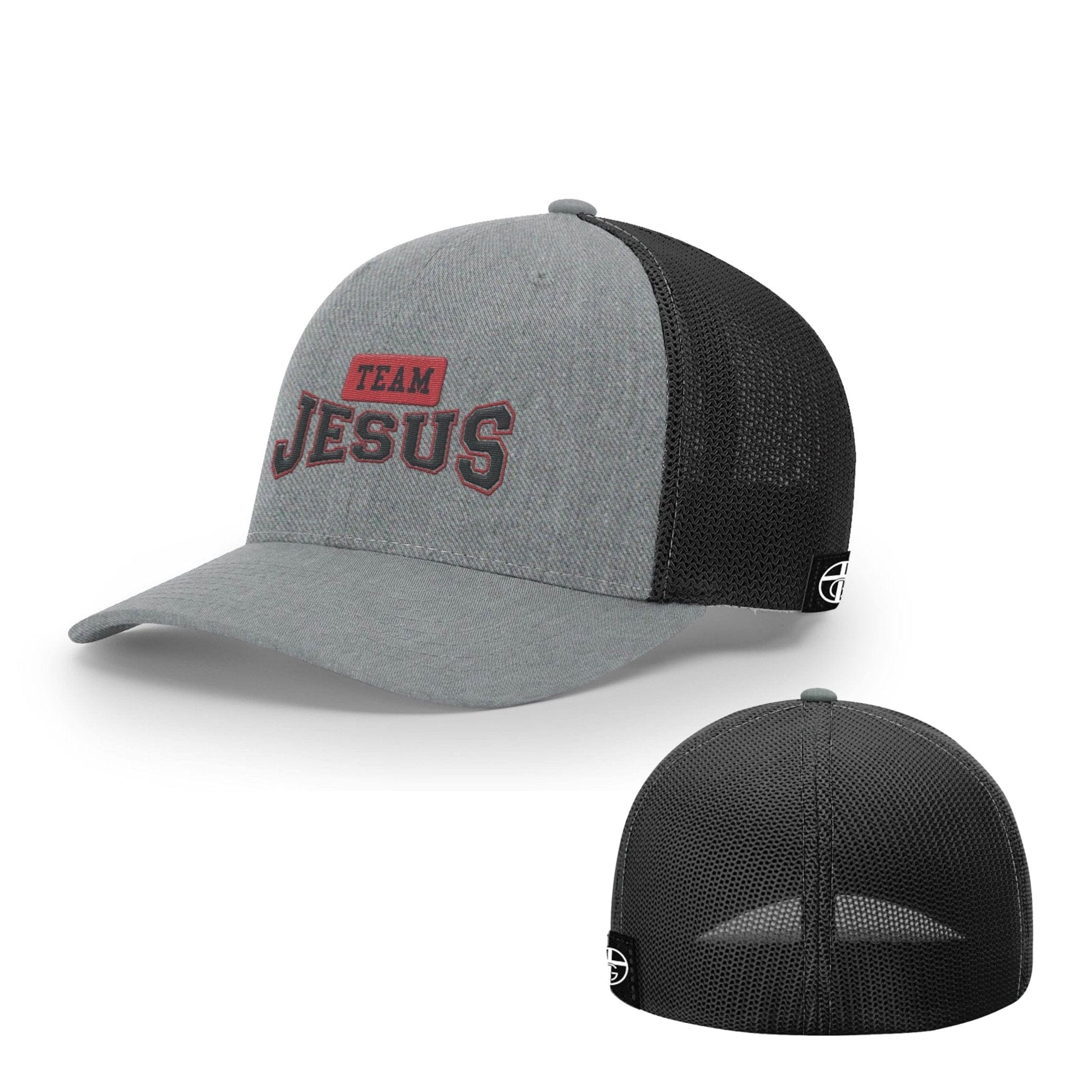Our True God Hat Flexfit / Heather and Black / S/M Team Jesus Hats