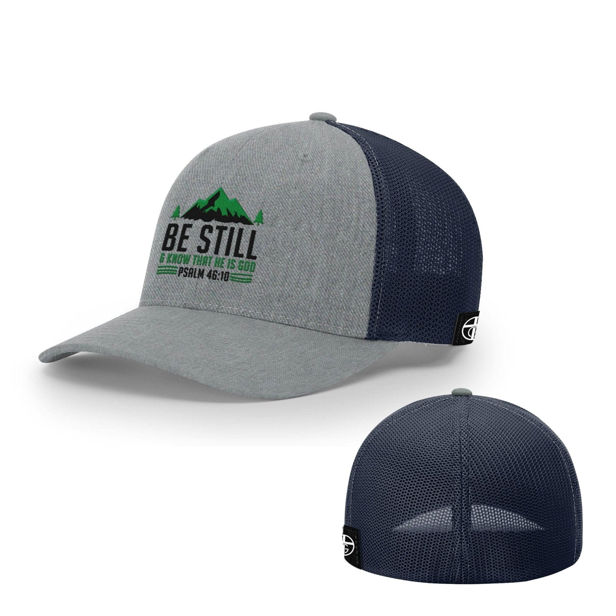 Our True God Hat Flexfit / Heather and Navy / S/M Be Still And Know Hats