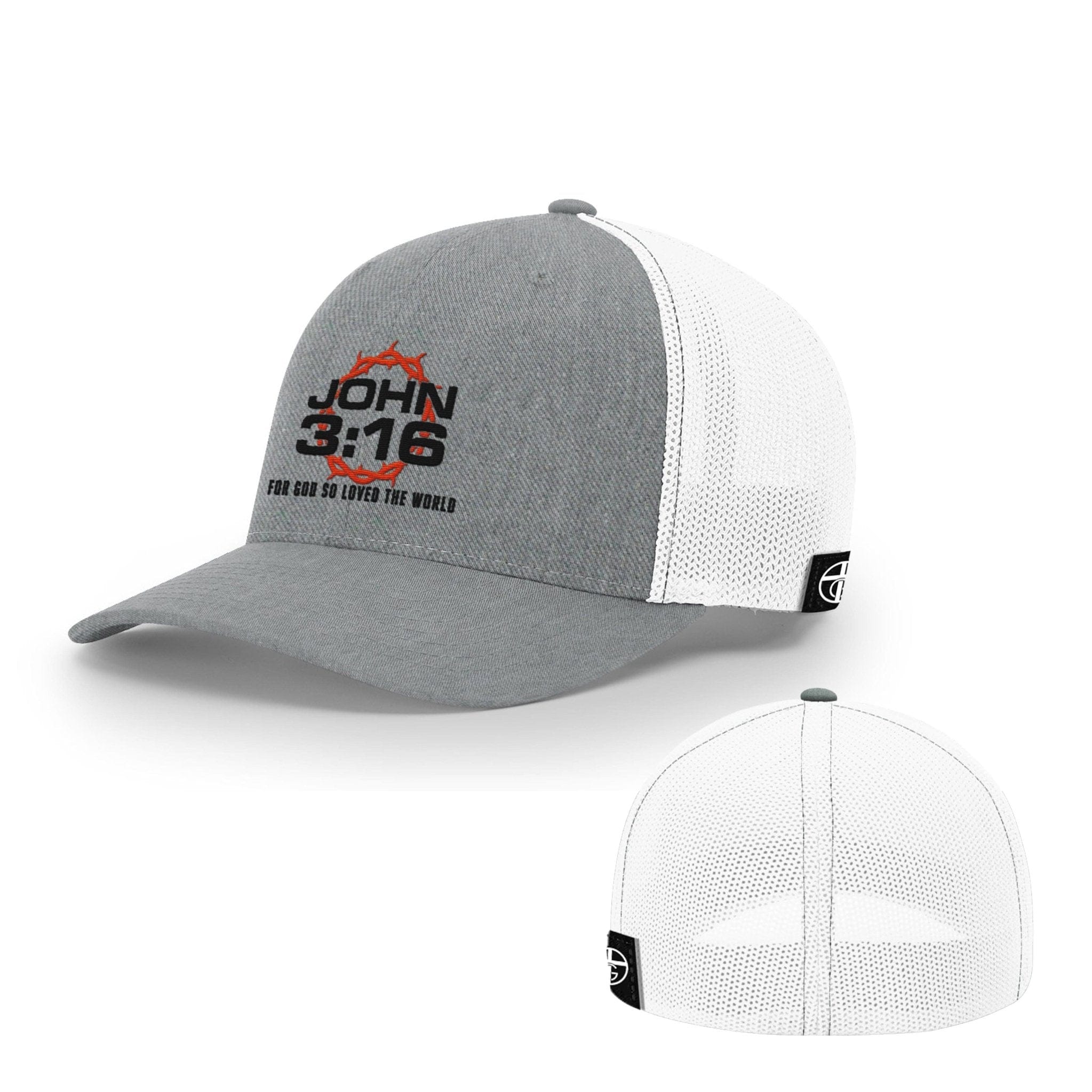 Our True God Hat Flexfit / Heather and White / S/M For God So Loved The World Hats