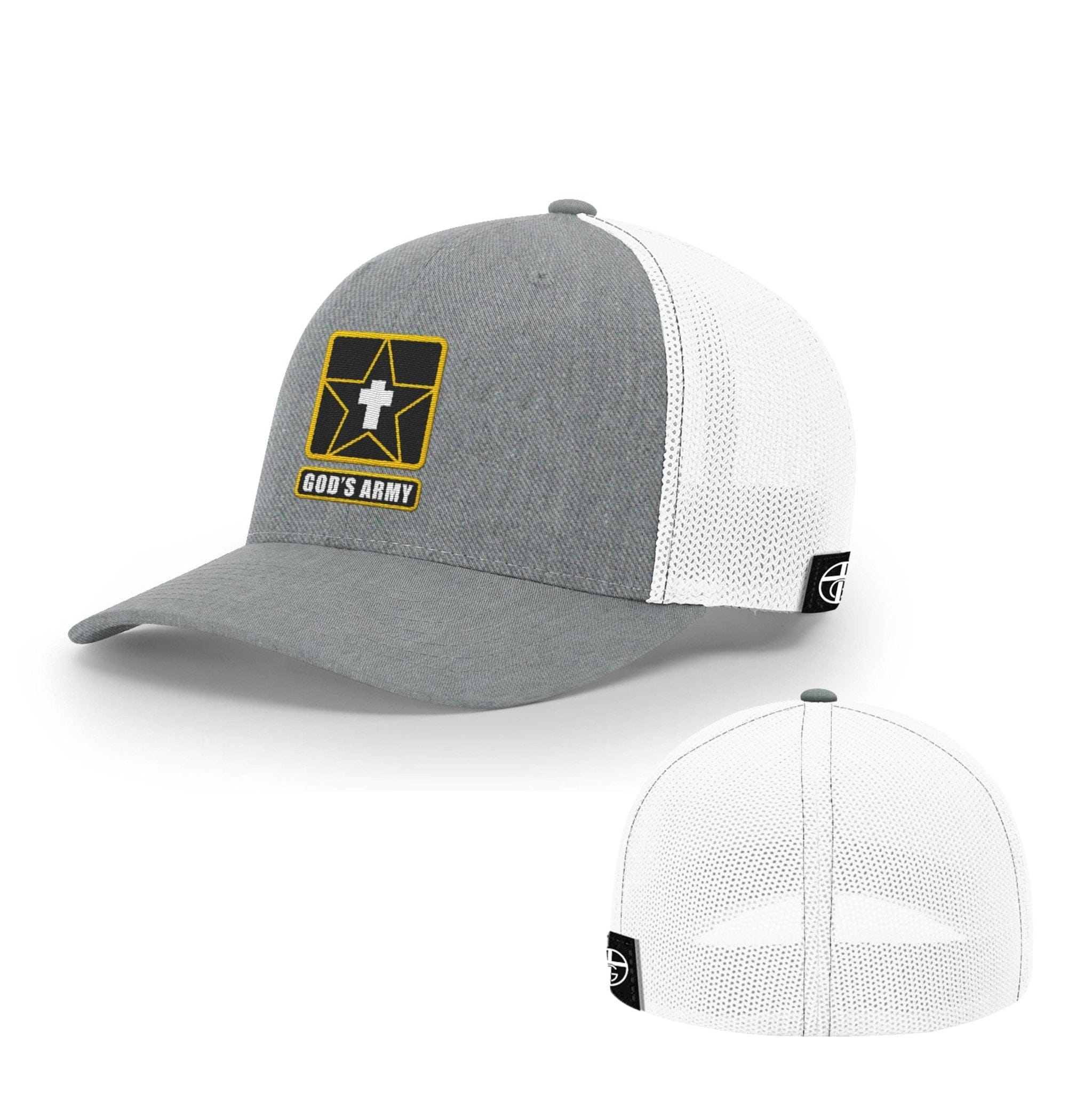 Our True God Hat Flexfit / Heather and White / S/M God's Army Hats