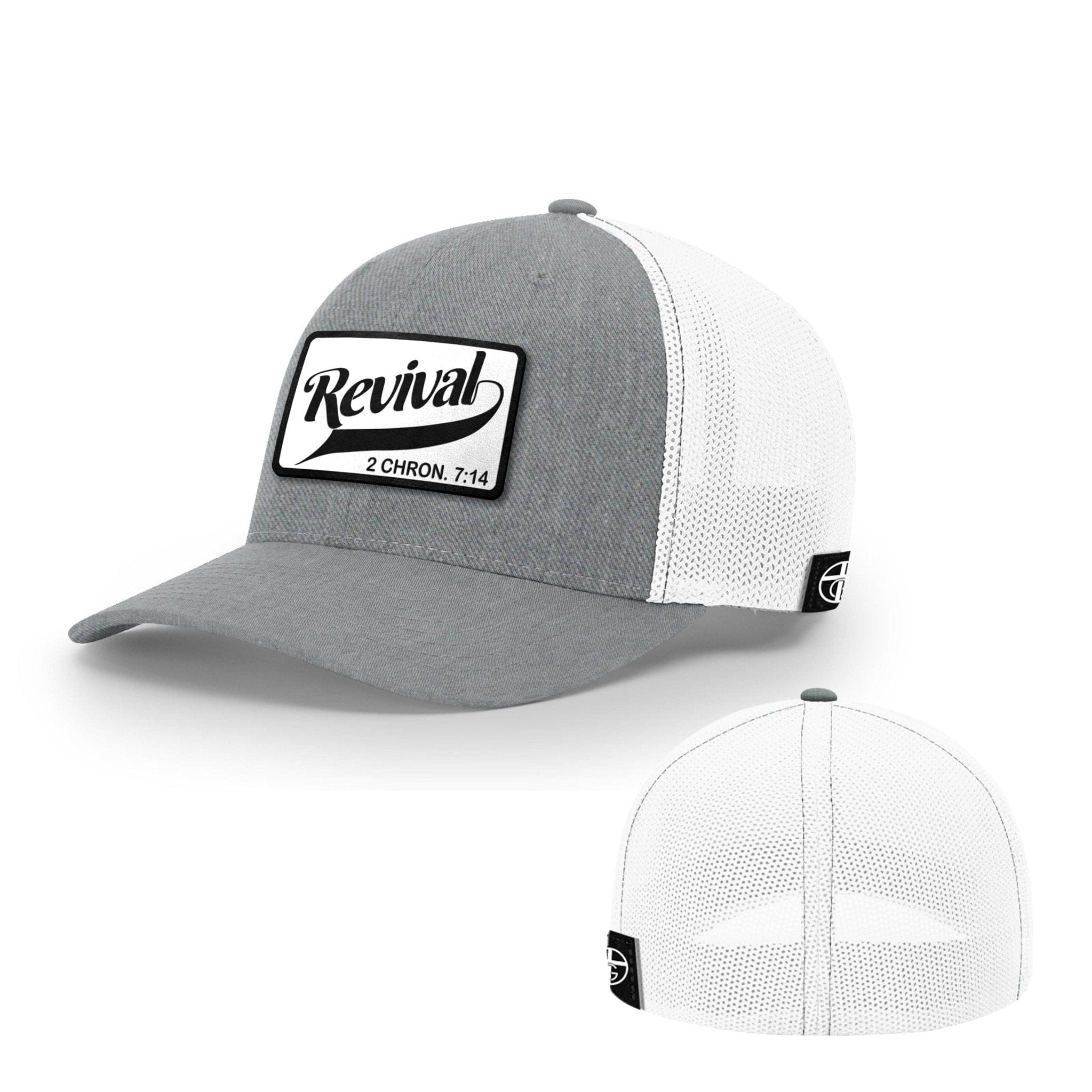 Our True God Hat Flexfit / Heather and White / S/M Revival Patch Hats