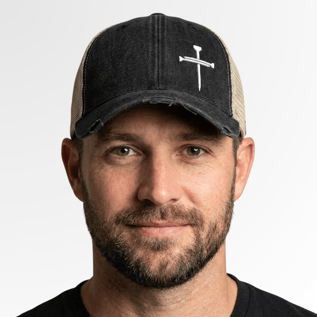 Our True God Hat Nail Cross Lower Left Trucker Hats