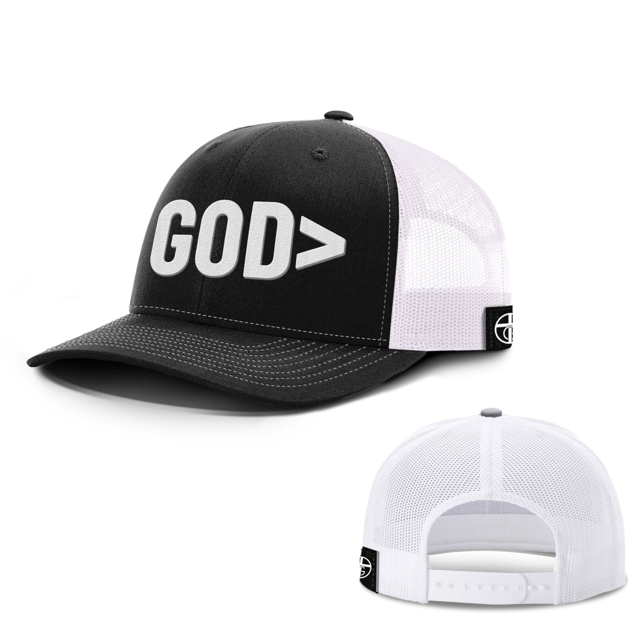 Our True God Hat Snapback / Black and White / One Size God is Greater Hats