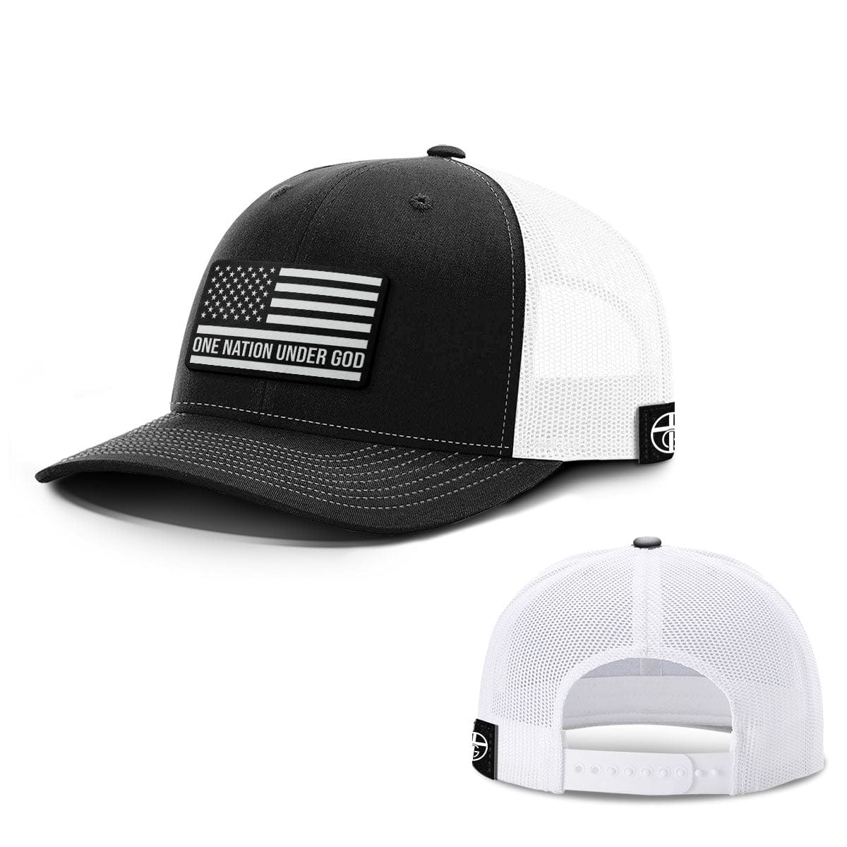 Our True God Hat Snapback / Black and White / One Size One Nation Under God DBD Patch Hats