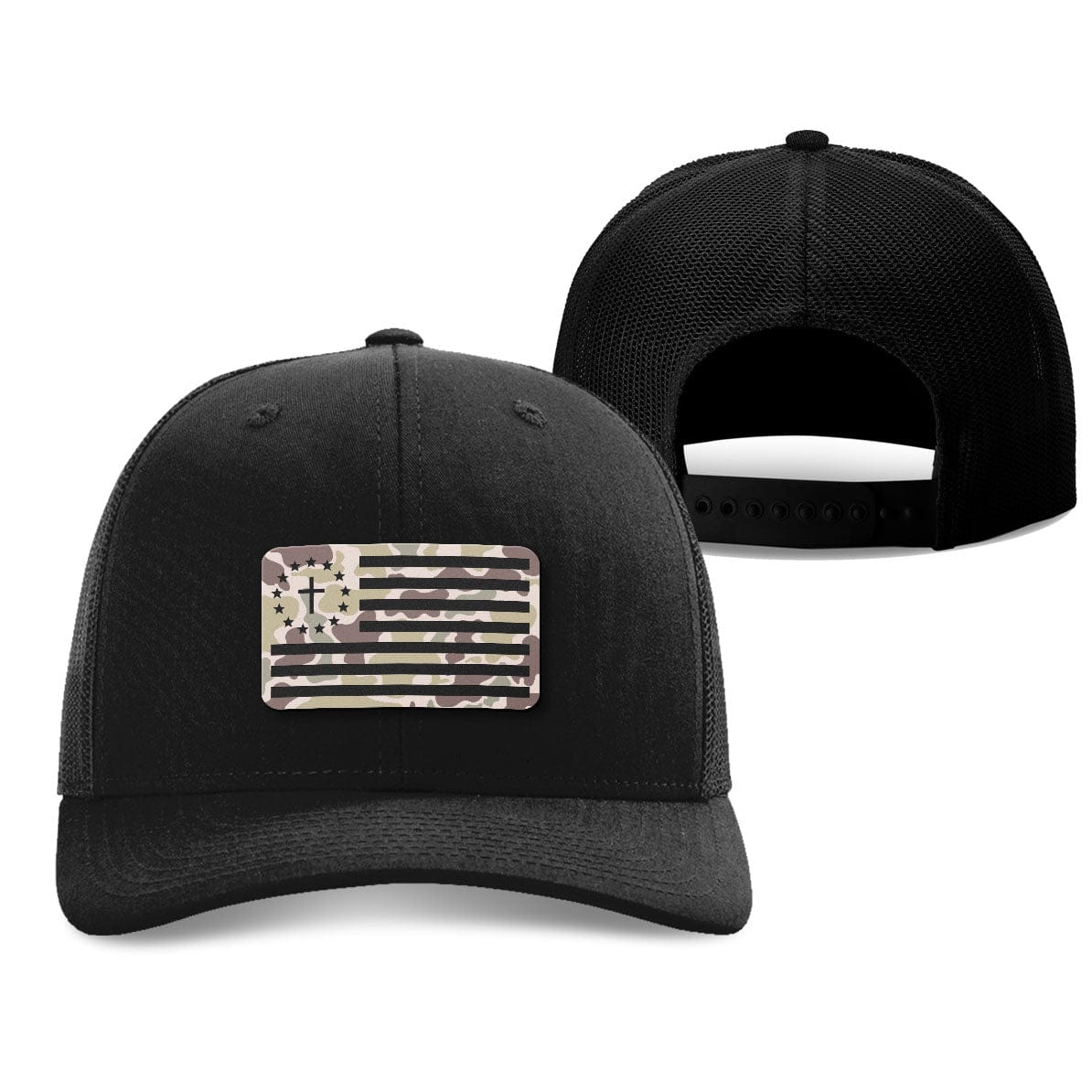 Our True God Hat Snapback / Black / One Size One Nation Under God Flag Duck Camo Patch Fall Collection Hats