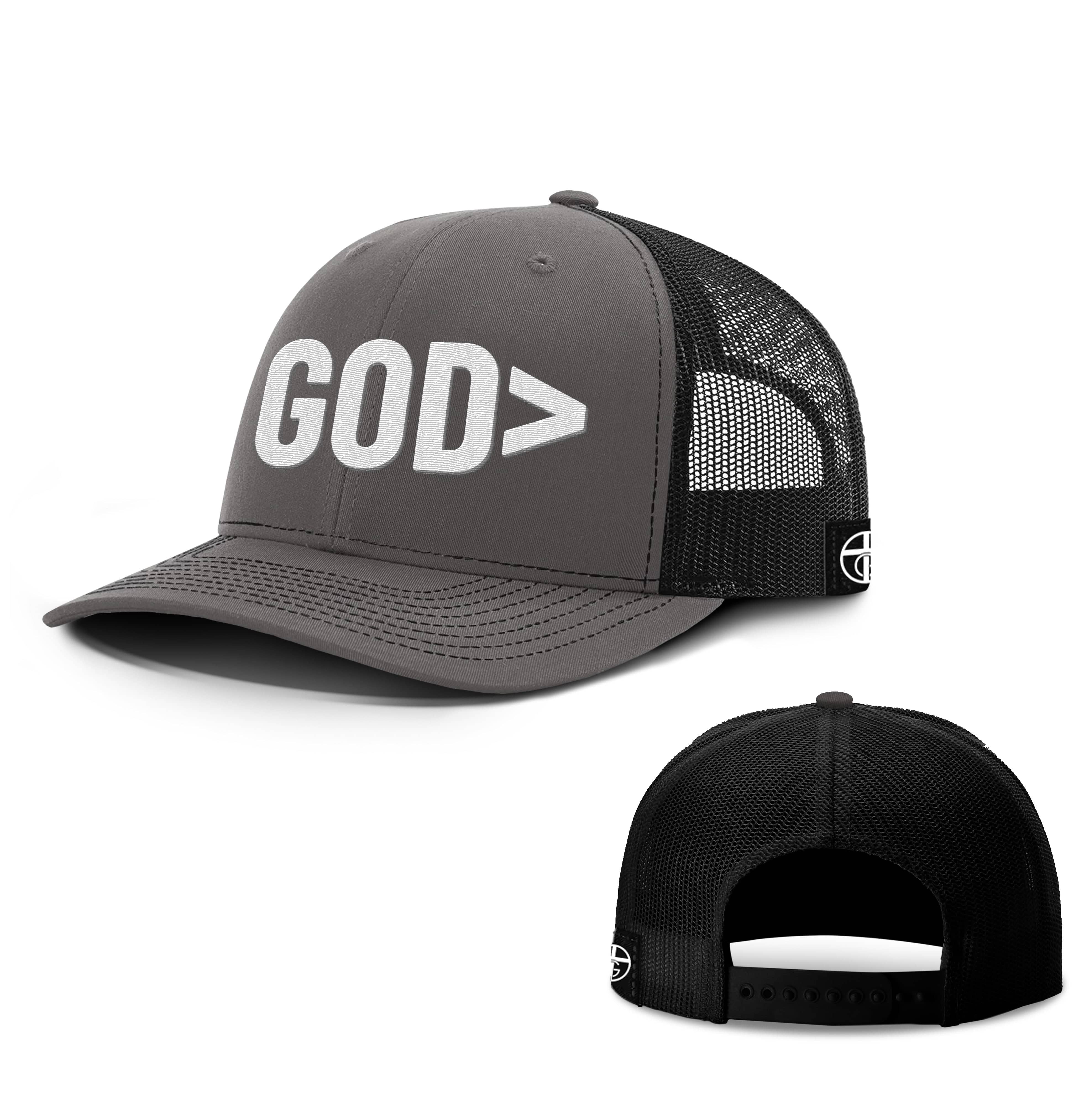 Our True God Hat Snapback / Charcoal and Black / One Size God is Greater Hats