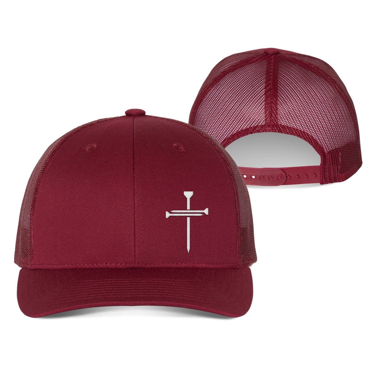 Our True God Hat Snapback / Cranberry / One Size Nail Cross Lower Left Fall Collection Hats