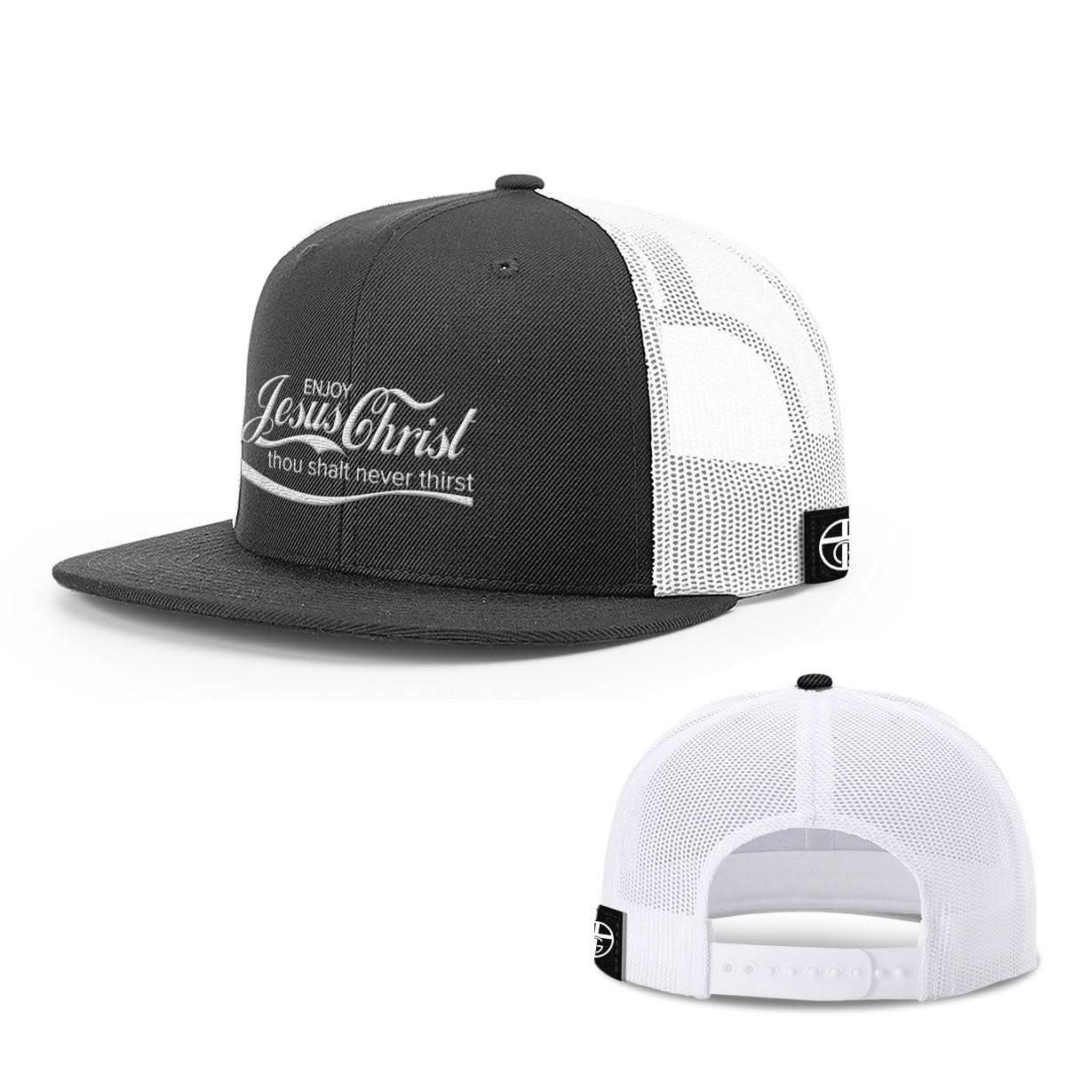 Our True God Hat Snapback Flatbill / Black and White / One Size Enjoy Jesus Christ Hats