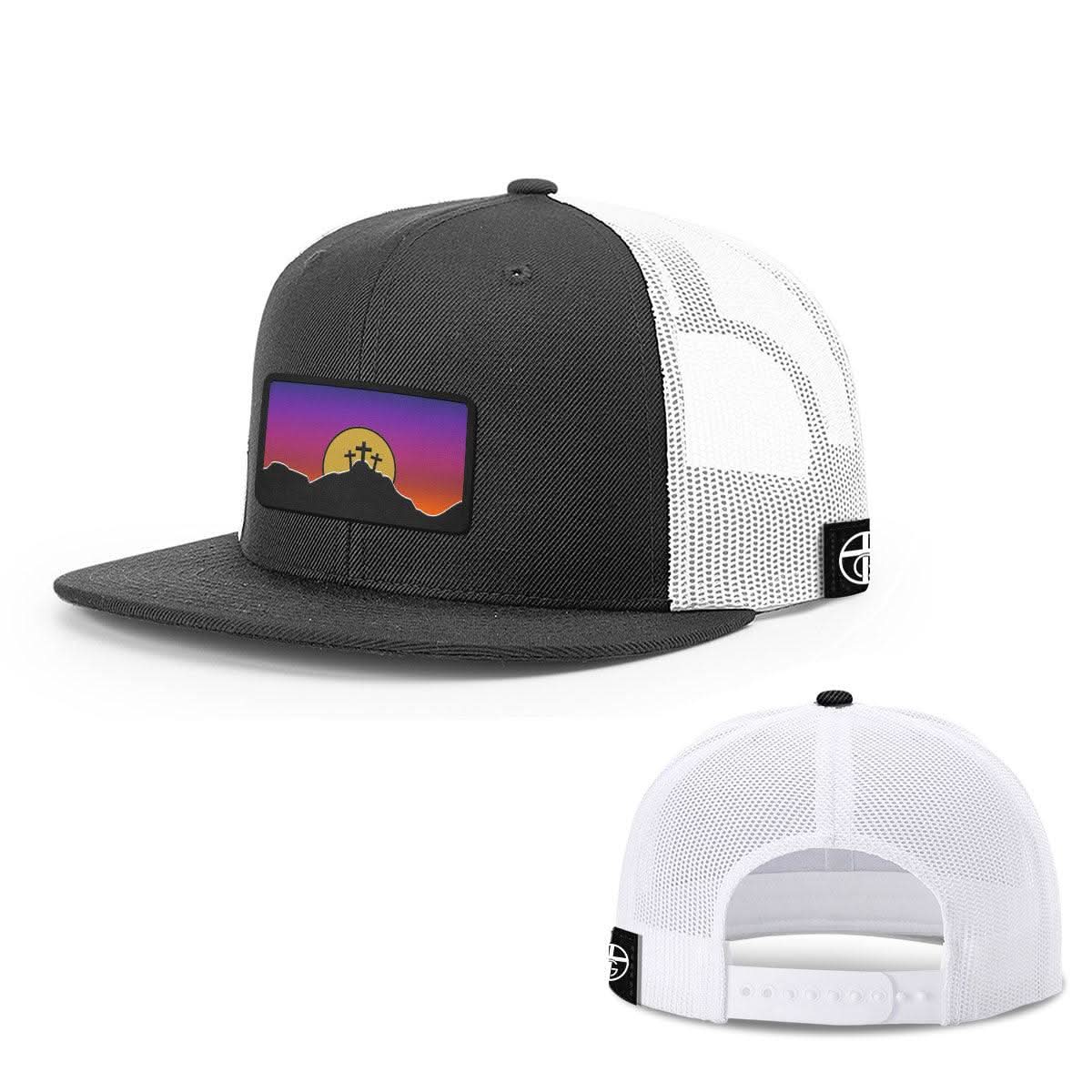 Our True God Hat Snapback Flatbill / Black and White / One Size Good Friday Patch Hats