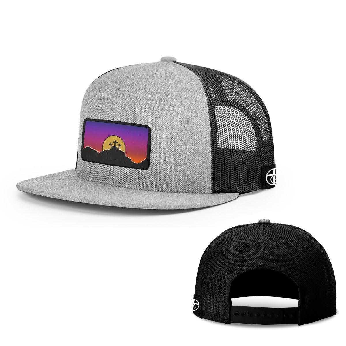 Our True God Hat Snapback Flatbill / Heather and Black / One Size Good Friday Patch Hats