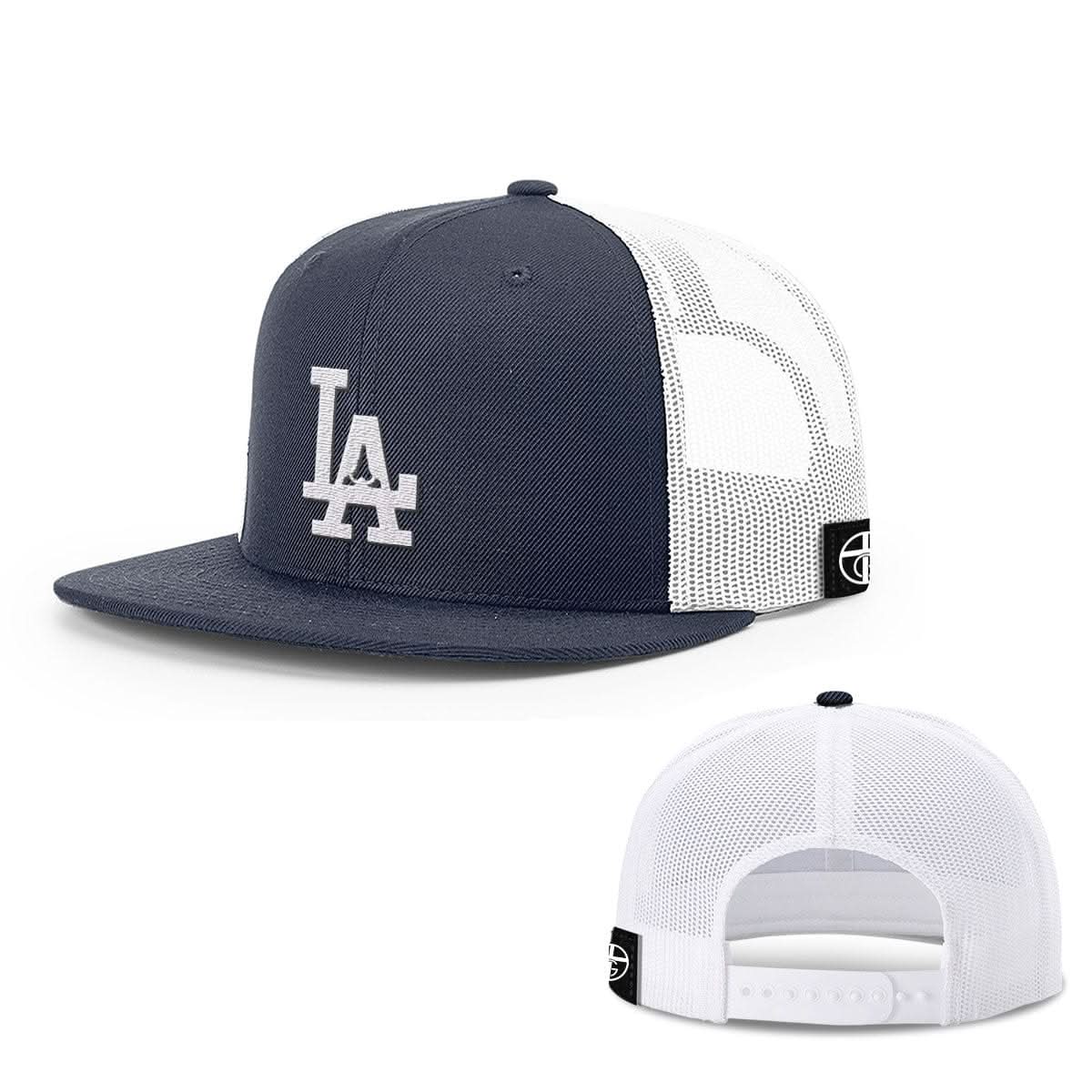 Our True God Hat Snapback Flatbill / Navy and White / One Size Pray For LA Hats