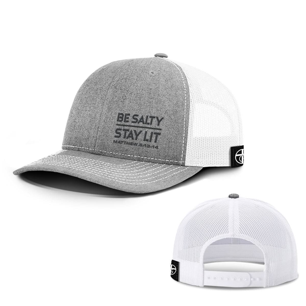 Our True God Hat Snapback / Heather and White / One Size Be Salty Stay Lit Lower Left Hats