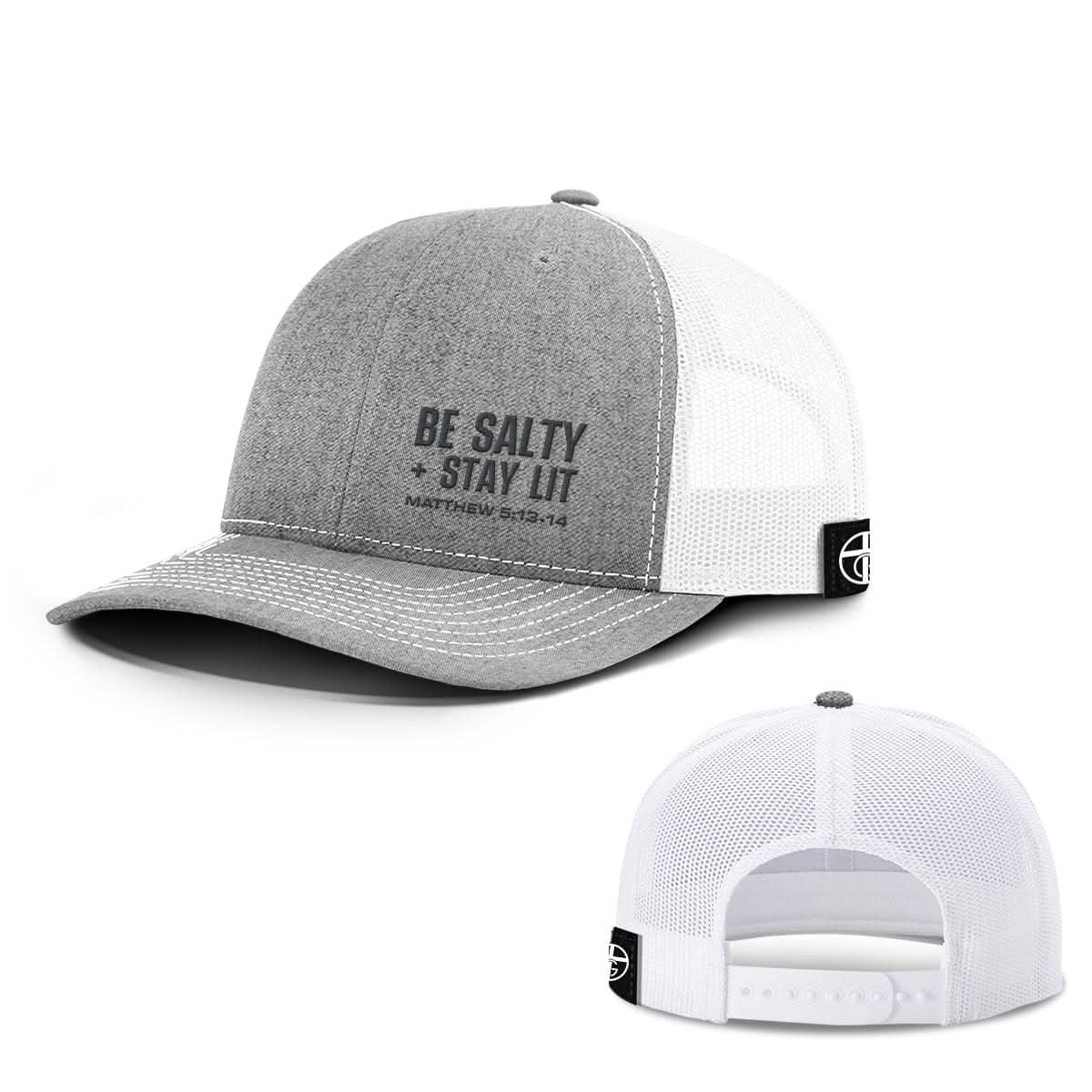 Our True God Hat Snapback / Heather and White / One Size Be Salty + Stay Lit Lower Left Hats