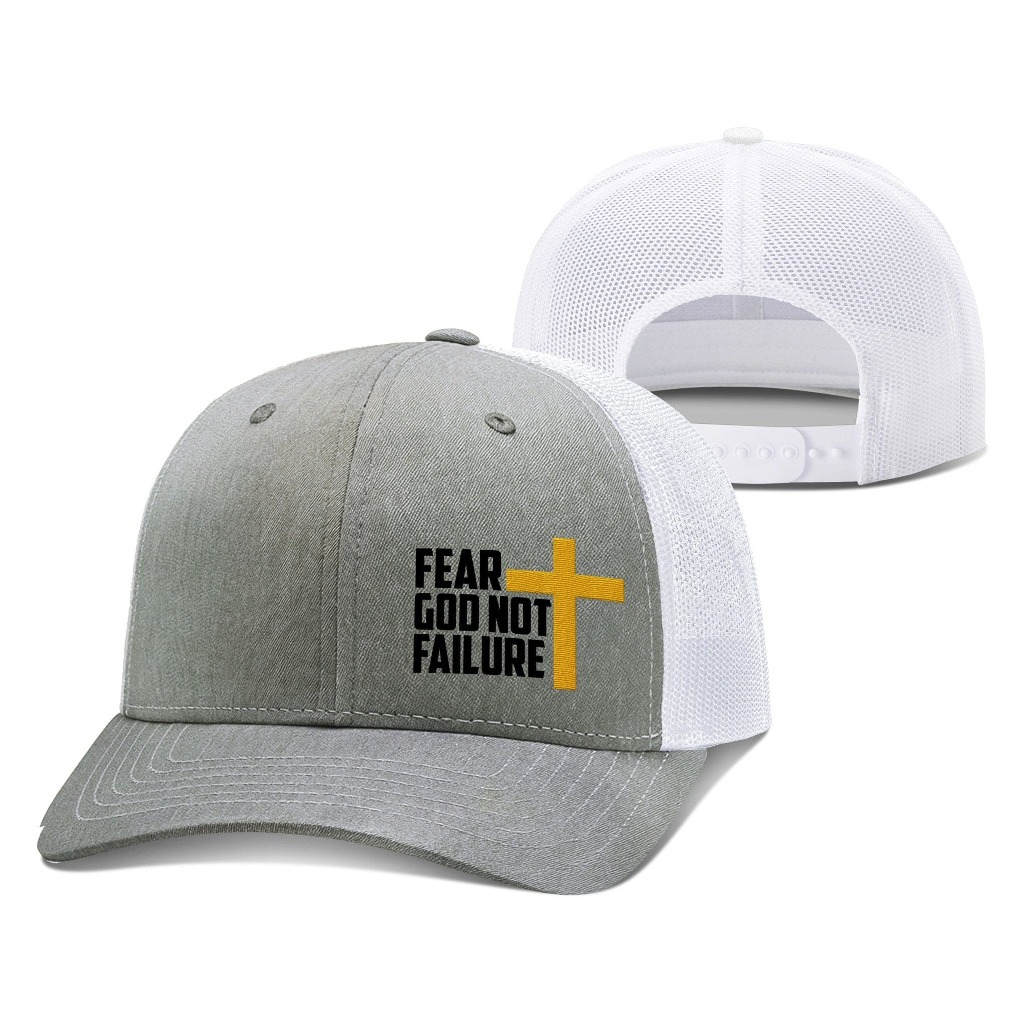 Our True God Hat Snapback / Heather and White / One Size Fear God Not Failure Richardson Hats