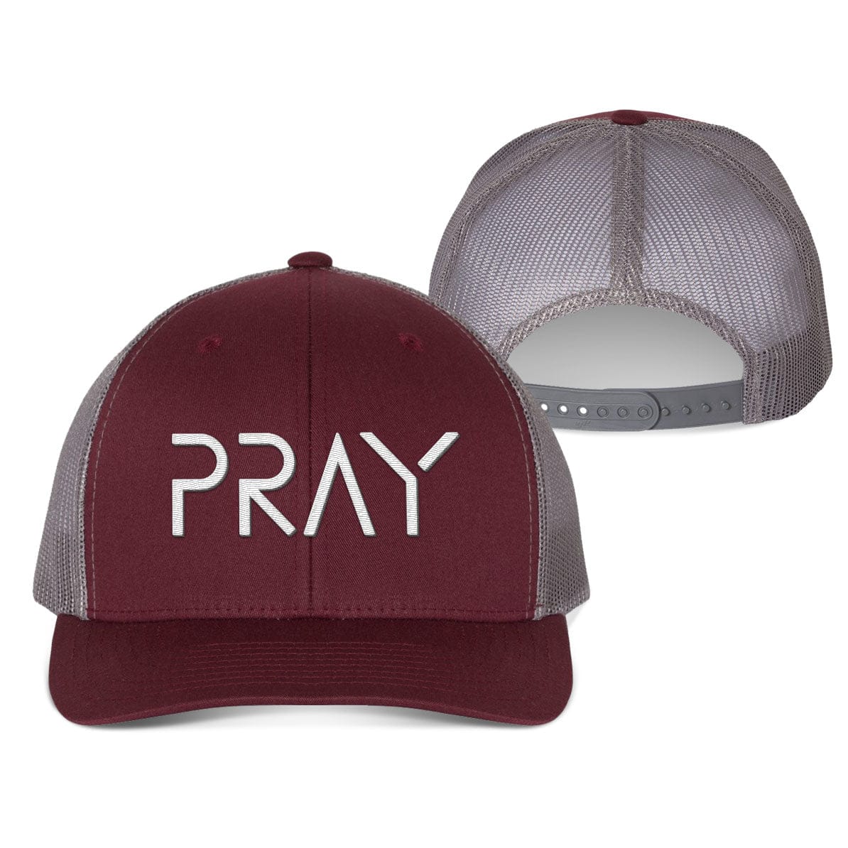 Our True God Hat Snapback / Maroon and Grey / One Size PRAY Fall Collection Hats