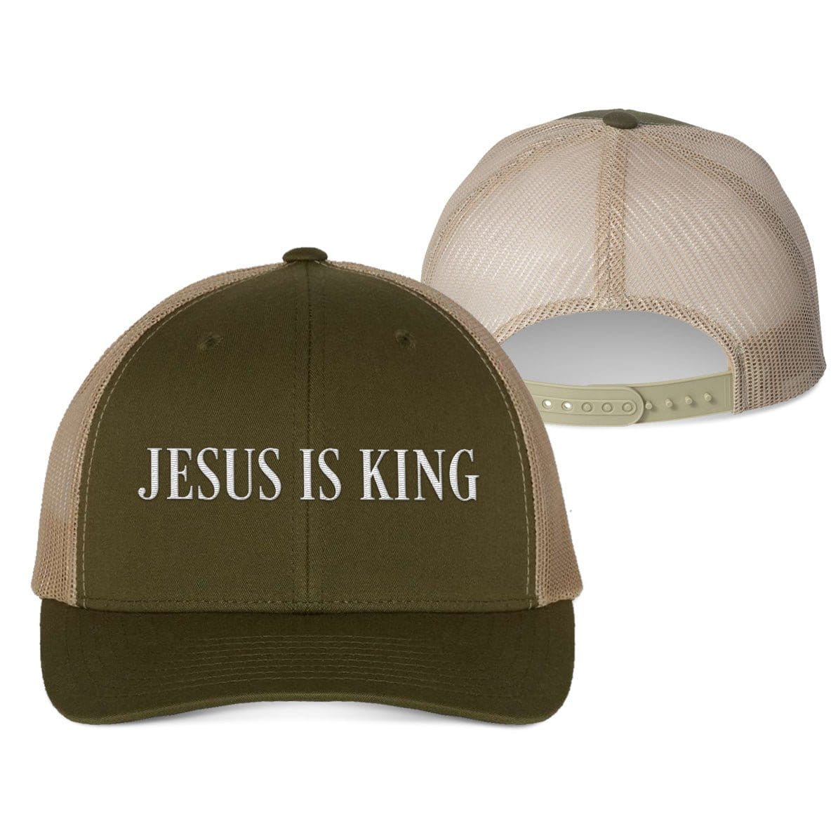 Our True God Hat Snapback / Moss and Khaki / One Size JESUS IS KING Fall Collection Hats