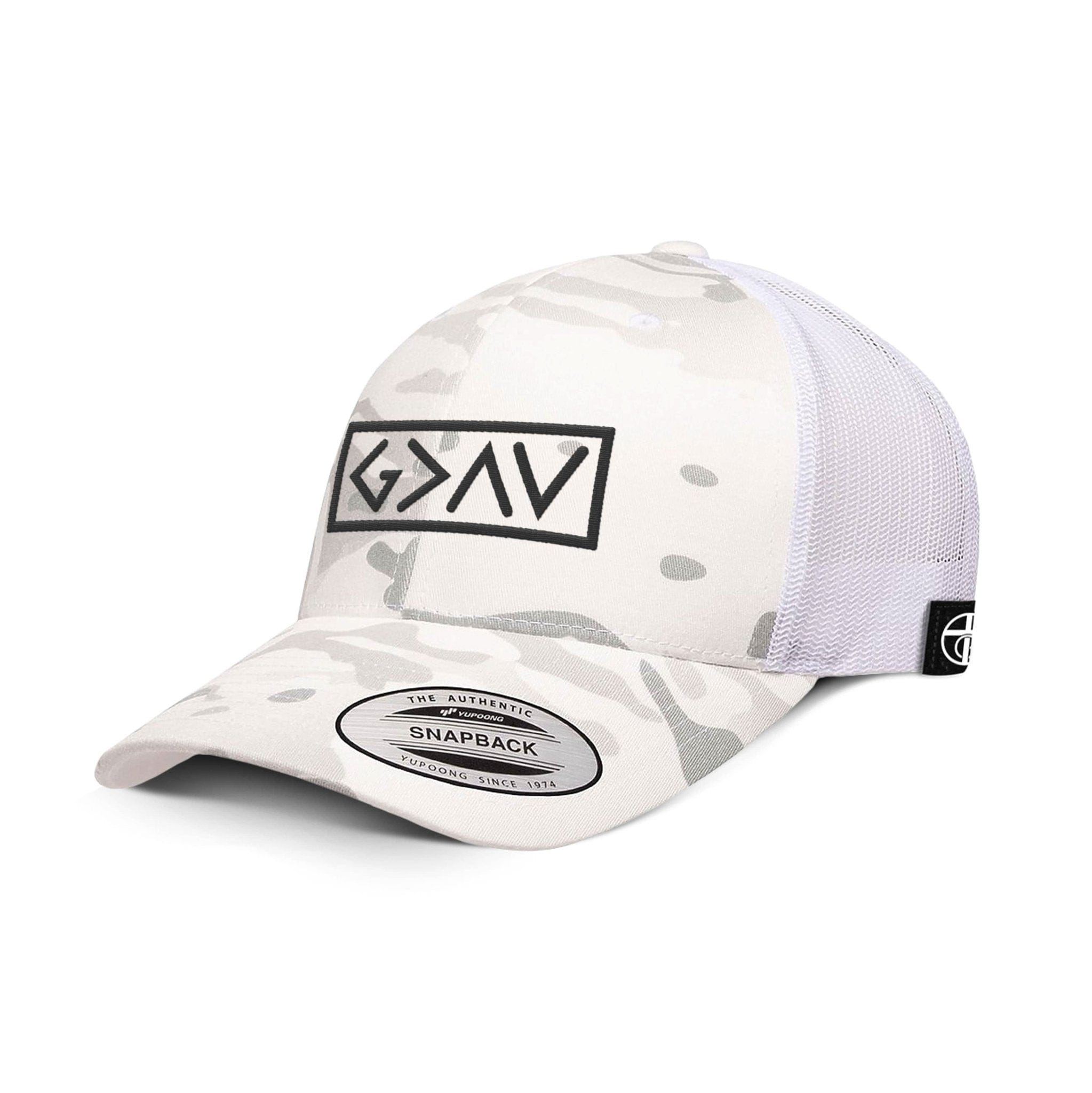 Our True God Hat Snapback / Multi alpine and White / One Size God is Greater Than the Highs and Lows Camo Hats