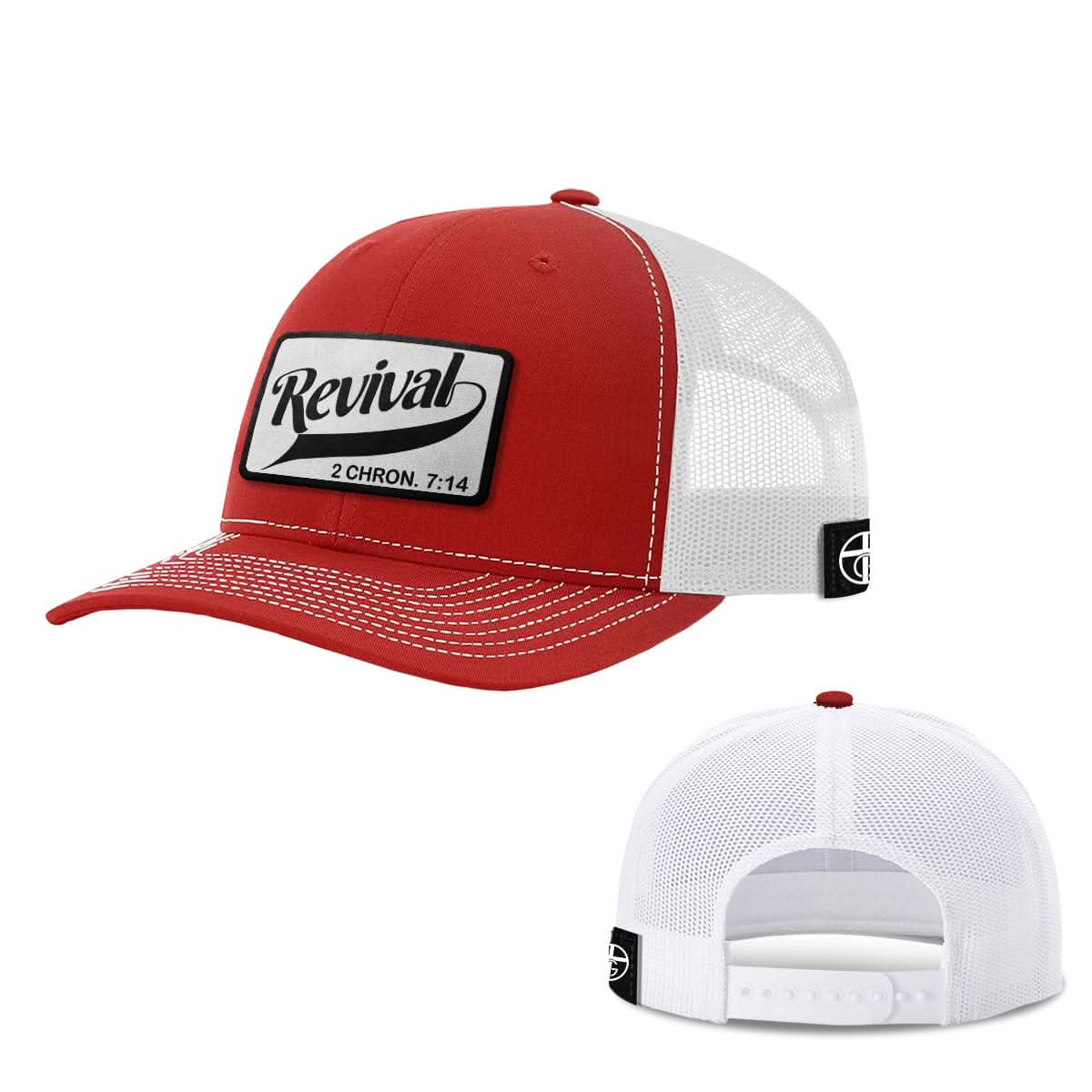 Our True God Hat Snapback / Red And White / One Size Revival Patch Hats