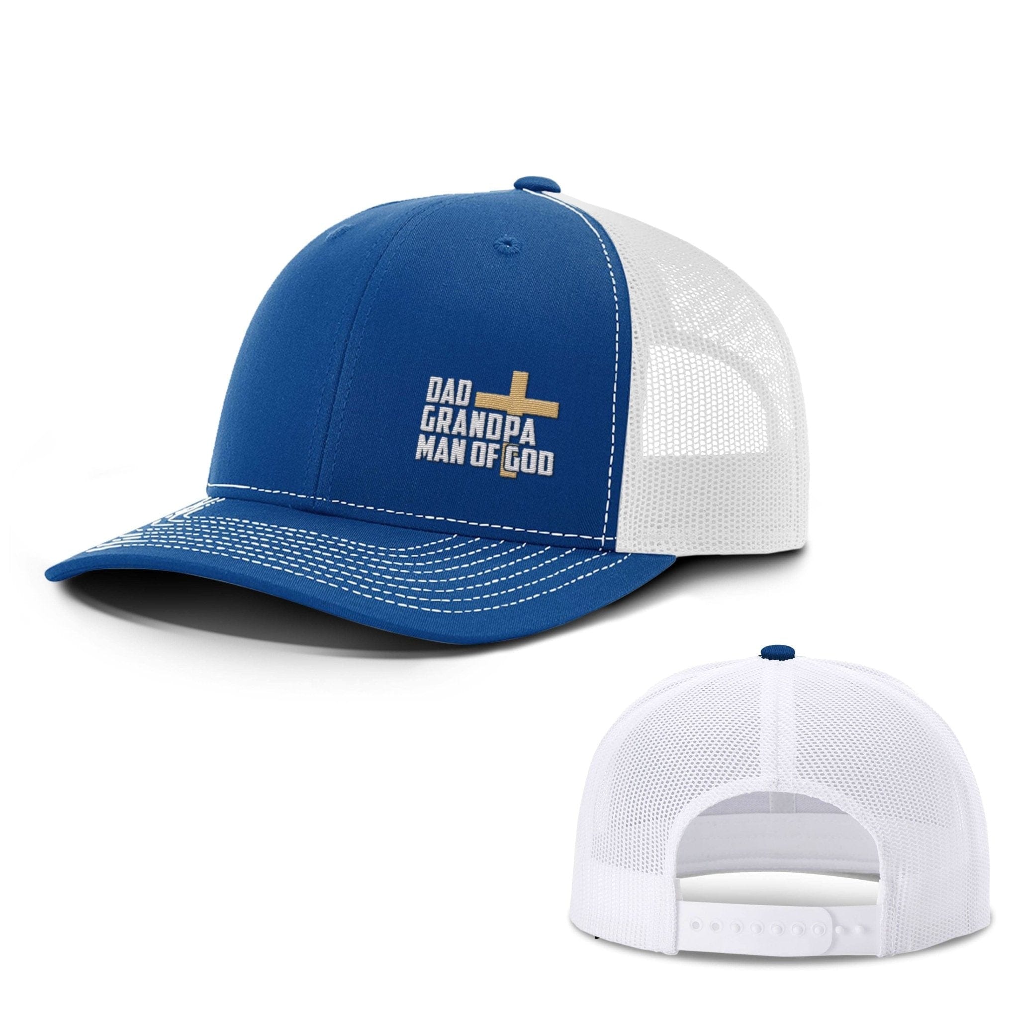 Our True God Hat Snapback / Royal Blue and White / One Size Dad, Grandpa, Man of God Hats