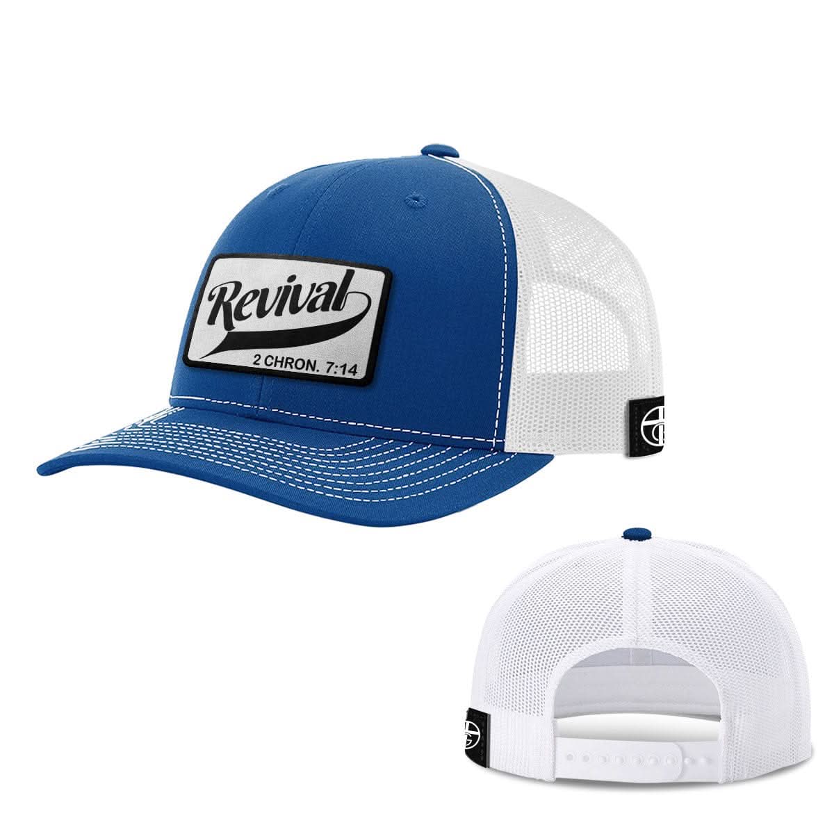 Our True God Hat Snapback / Royal Blue and White / One Size Revival Patch Hats