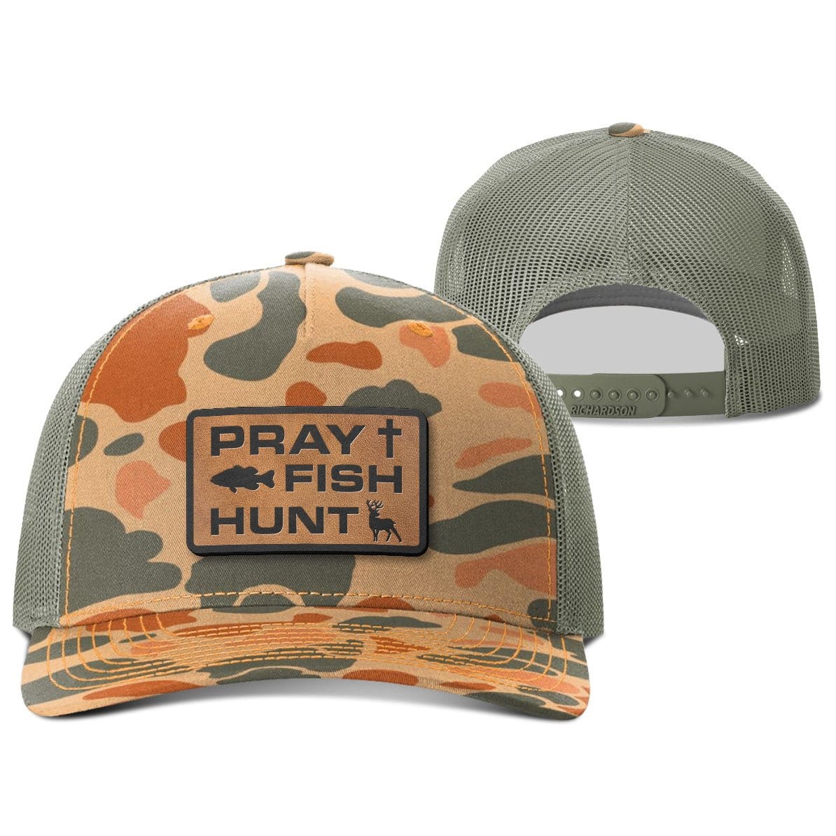 Our True God Hat Snapback / Sienna Duck Camo and Loden / One Size Pray Fish Hunt Hunting Patch Hats