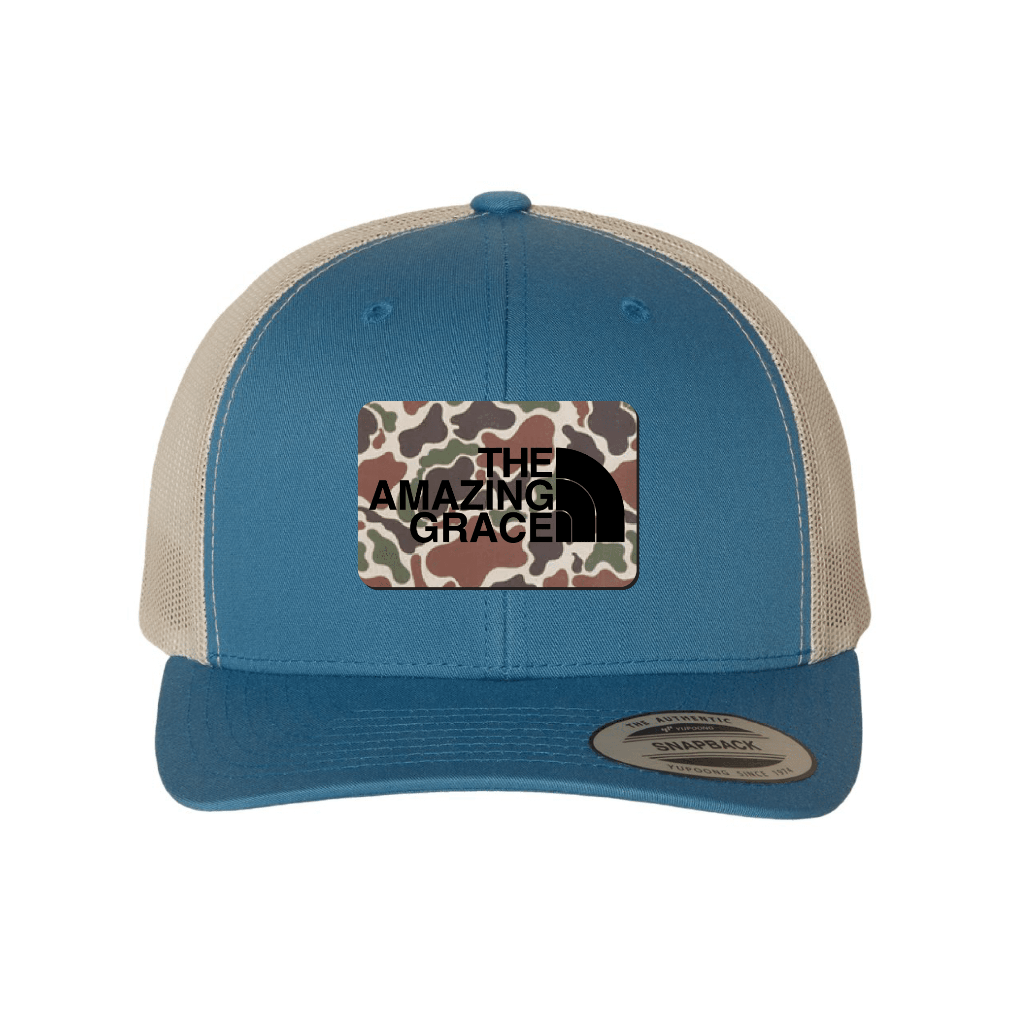 Our True God Hat Snapback / Steel Blue and Silver / One Size The Amazing Grace Fowl Play Camo Patch Fall Collection Hats