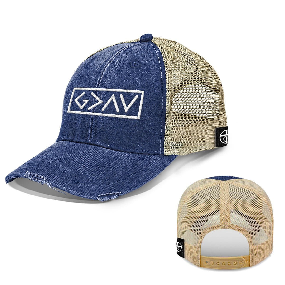 Our True God Hat Trucker / Royal Blue / One Size God is Greater Than the Highs and Lows Hats Trucker Hats