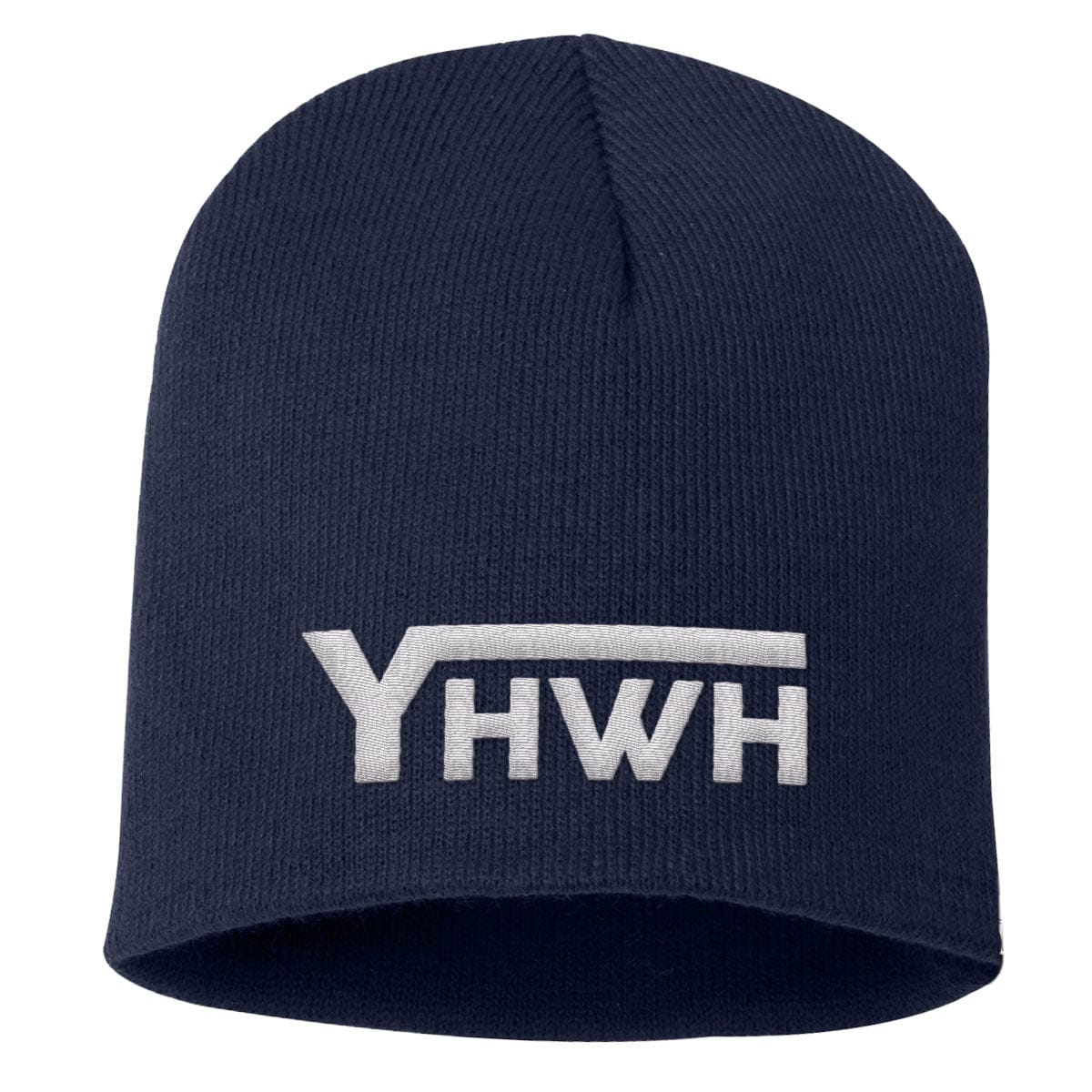 Our True God Hat Uncuffed Beanies / Navy / One Size YHWH Beanies