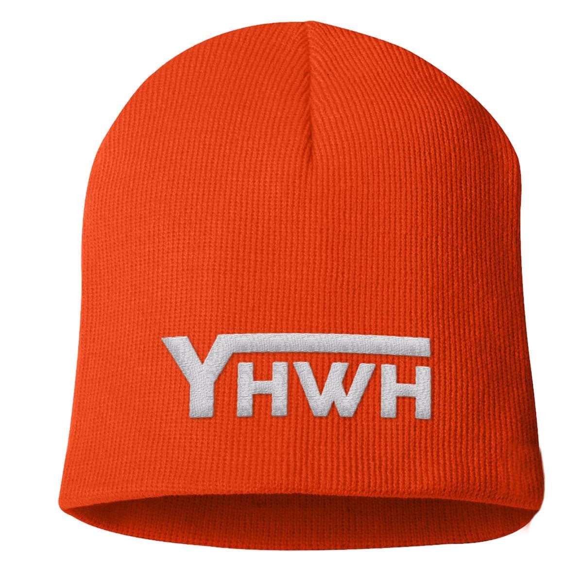 Our True God Hat Uncuffed Beanies / Orange / One Size YHWH Beanies