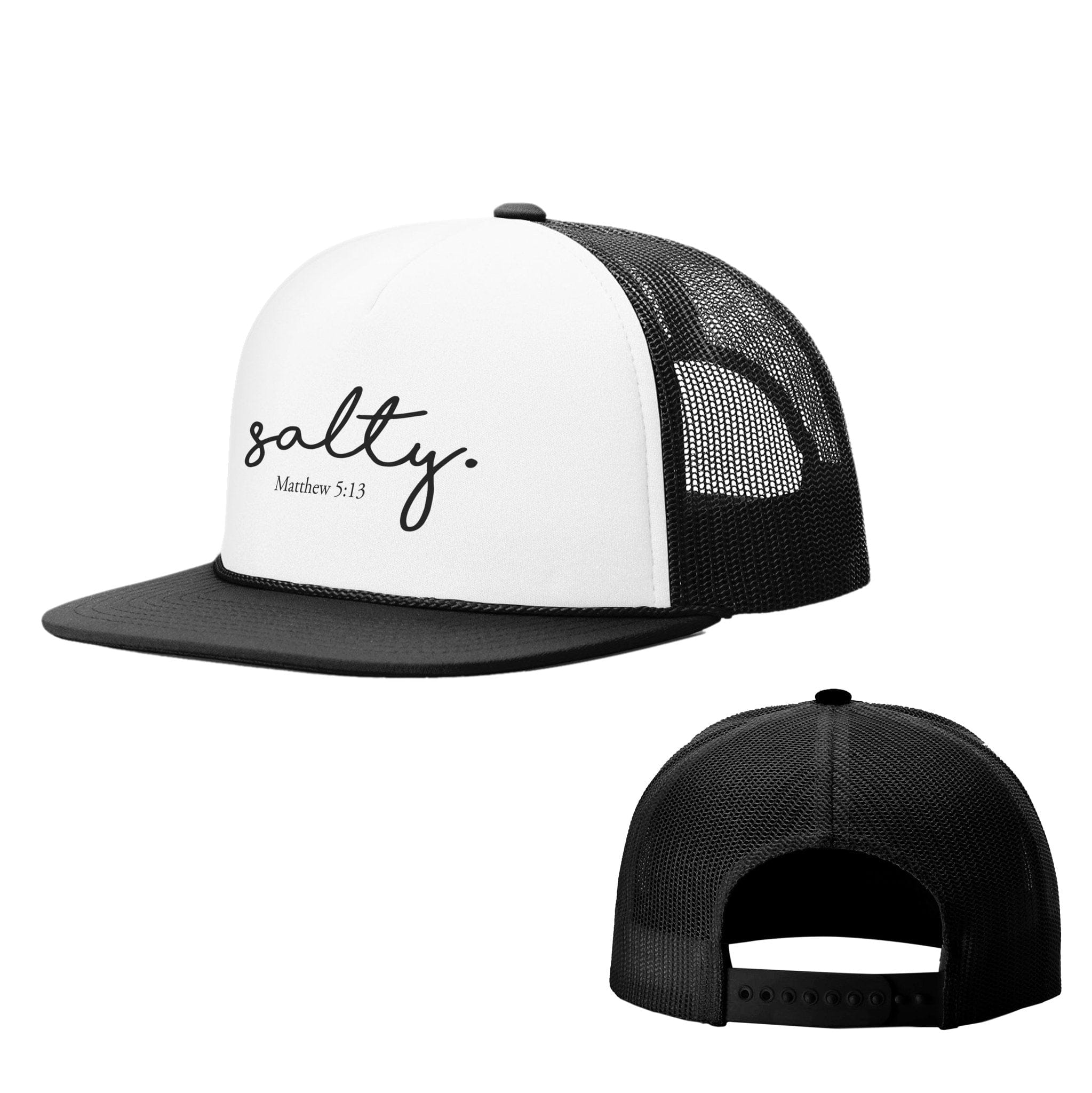 Our True God Hat White and Black / One Size Salty - Matthew 5:13 Foam Trucker Hats