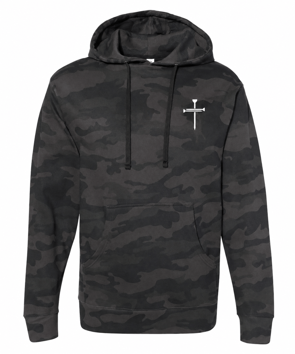 Our True God Limited Edition Nail Cross Black Camo Hoodie - FREE W/ $80+ Purchase (Code: 1FREEHOODIE)