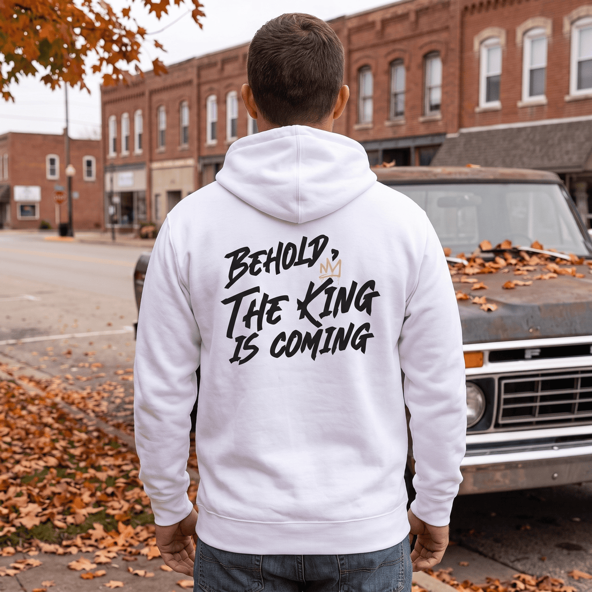 OurTrueGod Customs Apparel Behold, The King Is Coming Pullover Hoodie