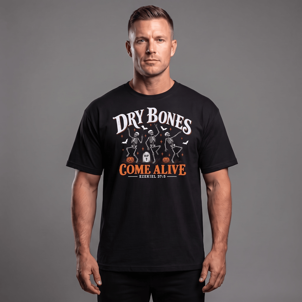 OurTrueGod Customs Apparel Dry Bones Come Alive - Ezekiel 37:5 Heavyweight Oversized Tee