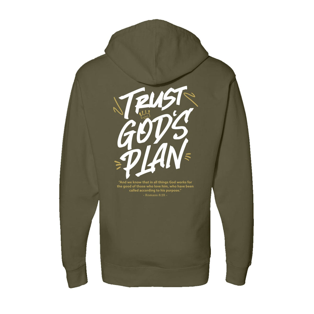 Trust God's Plan Hoodie in Army