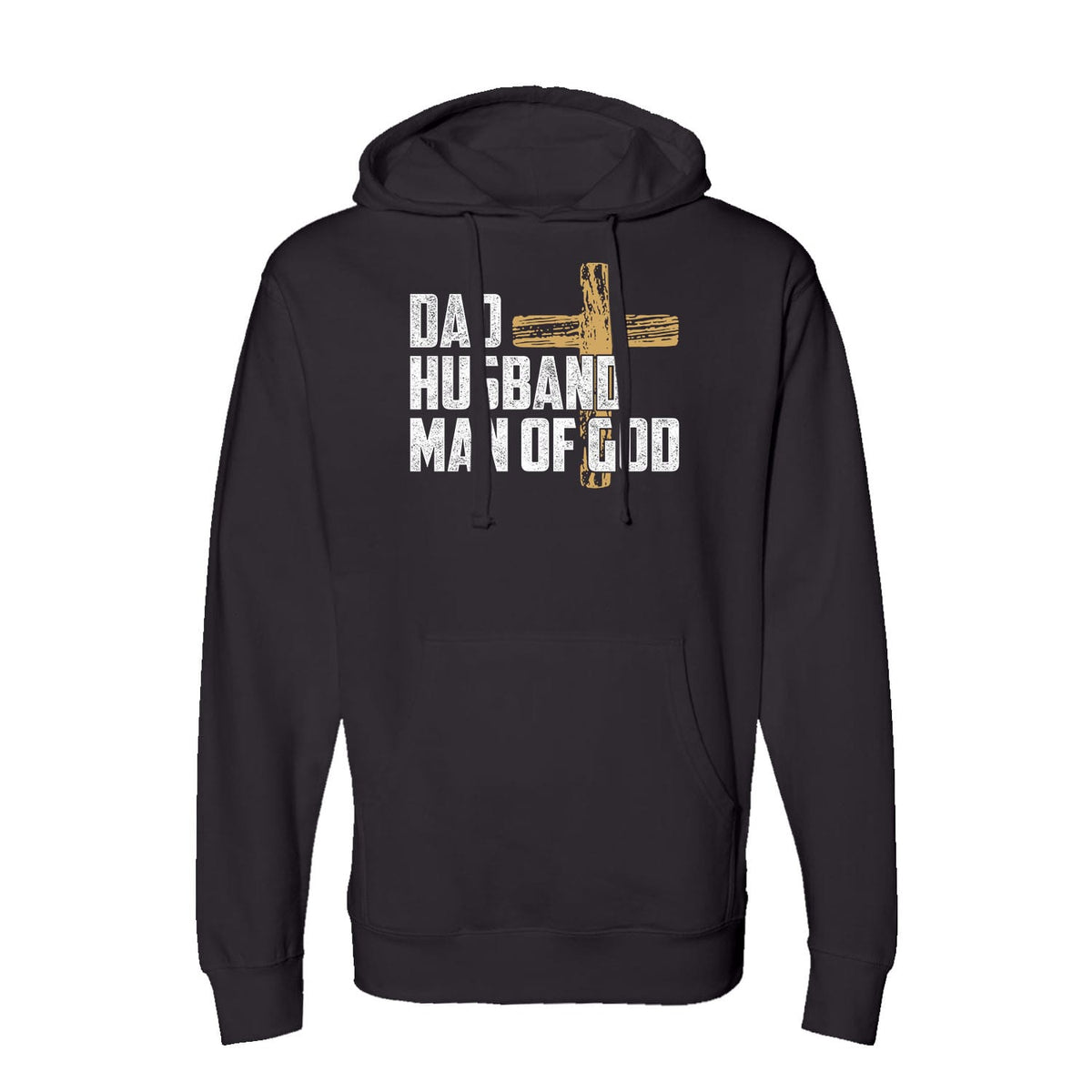 Dad, Husband, Man Of God Hoodie in Black