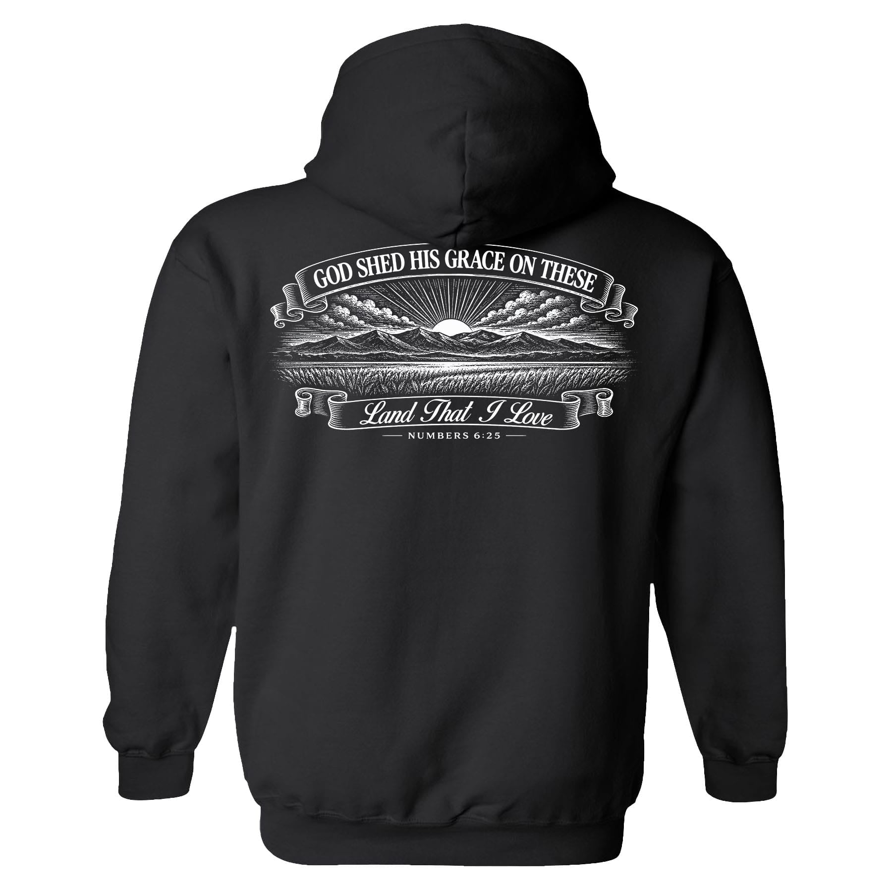 OurTrueGod Customs Apparel Hoodie / Black / S God Shed His Grace On These - Numbers 6:25 Hoodie