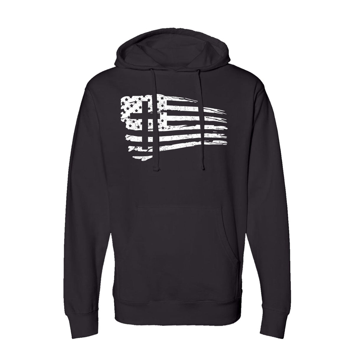 OurTrueGod Customs Apparel Hoodie / Black / S Tattered Flag Cross Hoodie