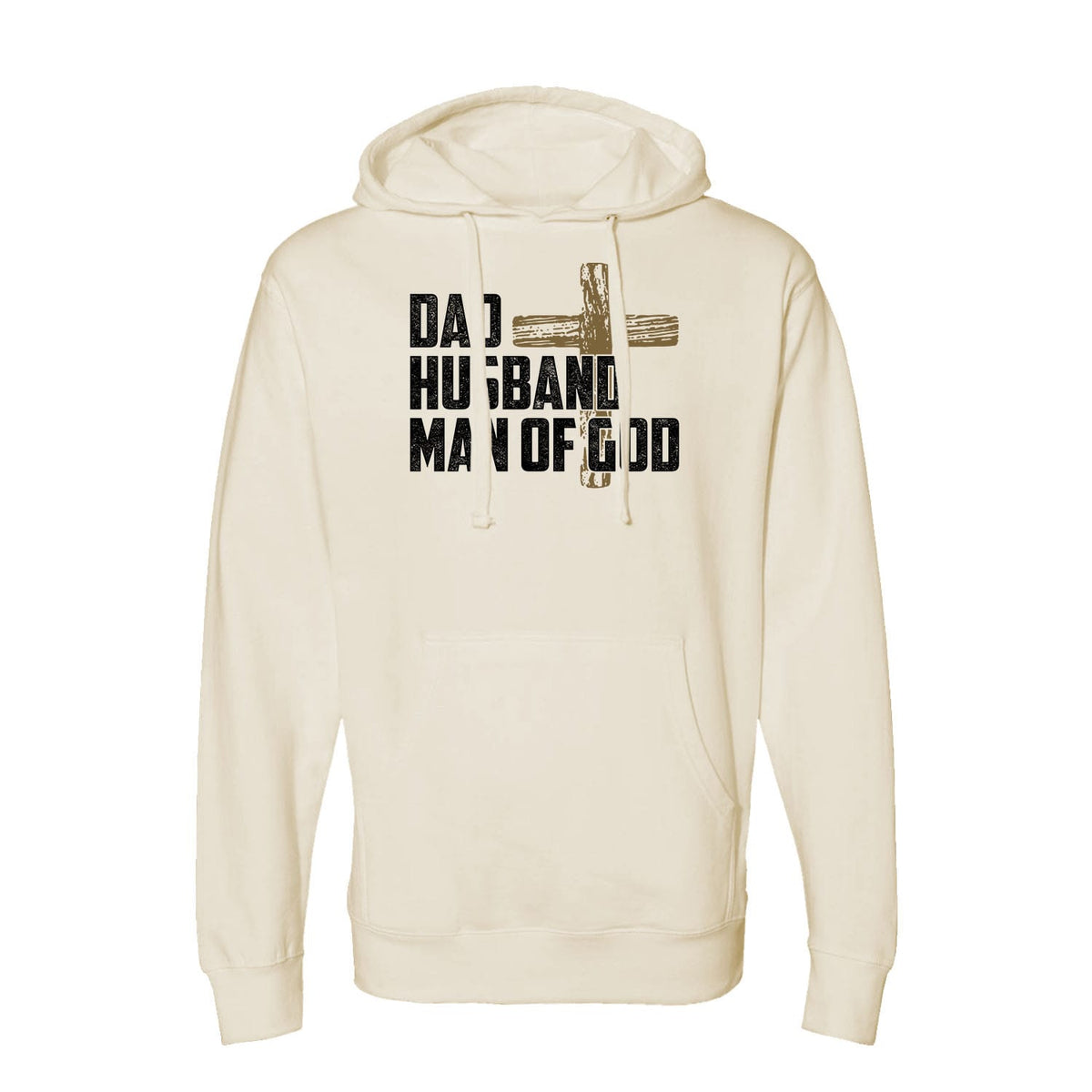Dad, Husband, Man Of God Hoodie in Bone