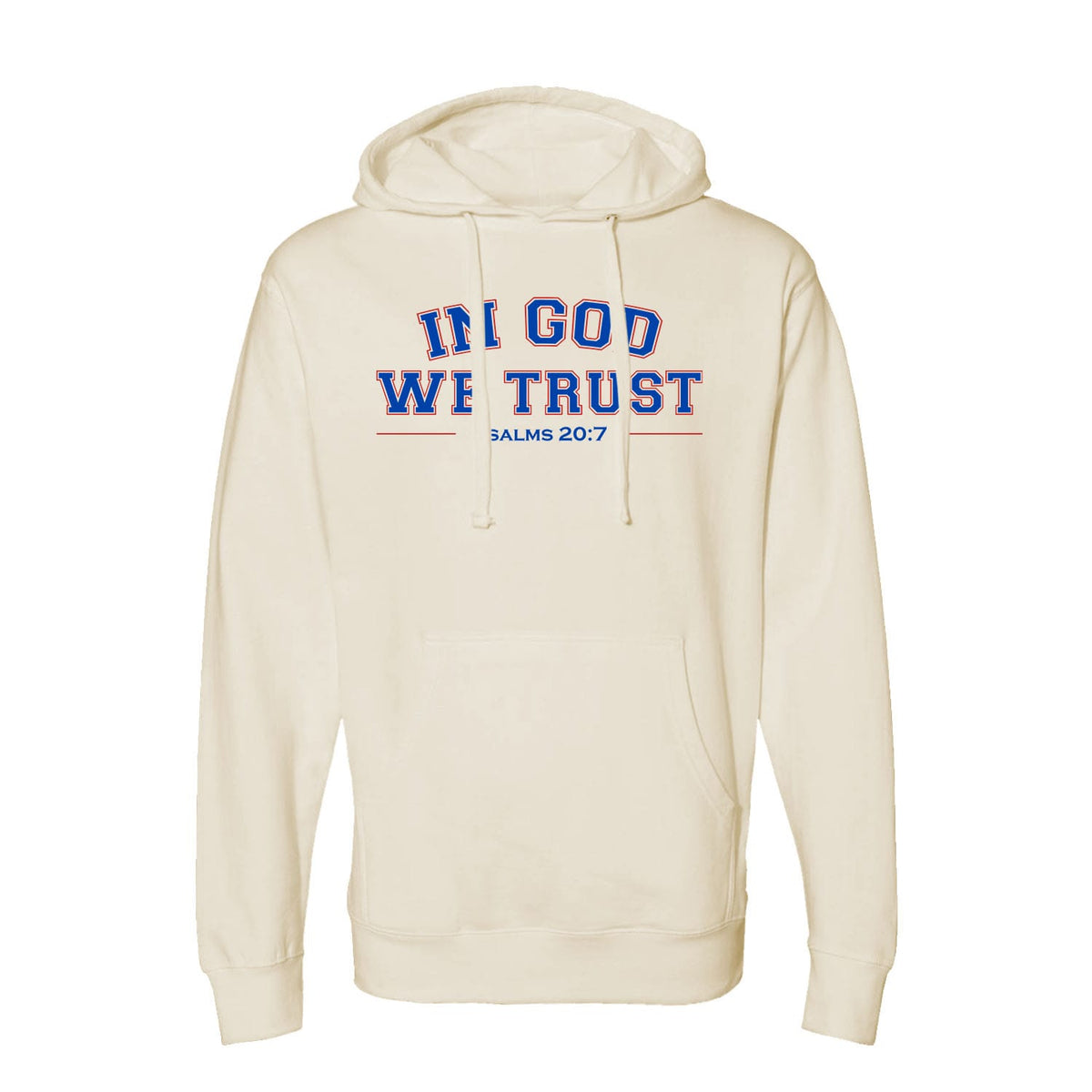 OurTrueGod Customs Apparel Hoodie / Bone / S In God We Trust - Psalms 20:7 Hoodie