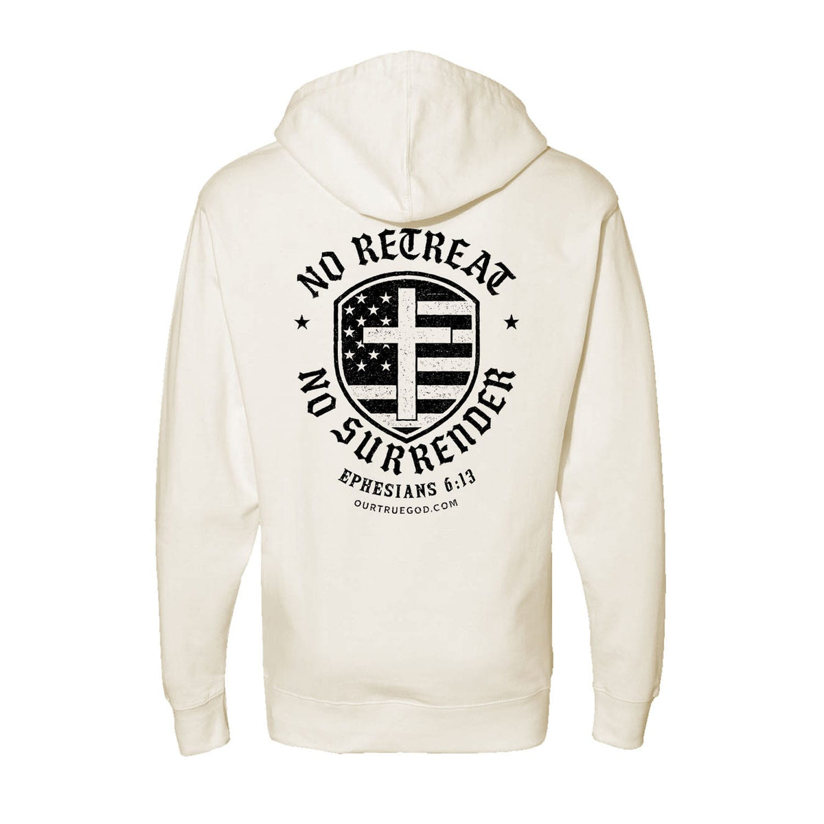 No Retreat Hoodie in Bone