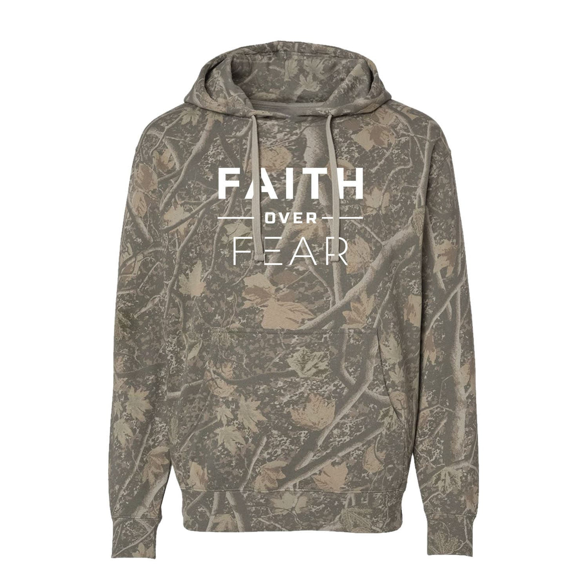 Faith Over Fear Hoodie in Deadwood Tree Camo