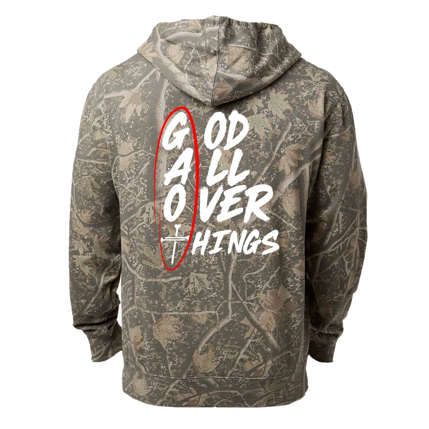 OurTrueGod Customs Apparel Hoodie / Deadwood Tree Camo / S God All Over Things Pullover Hoodie