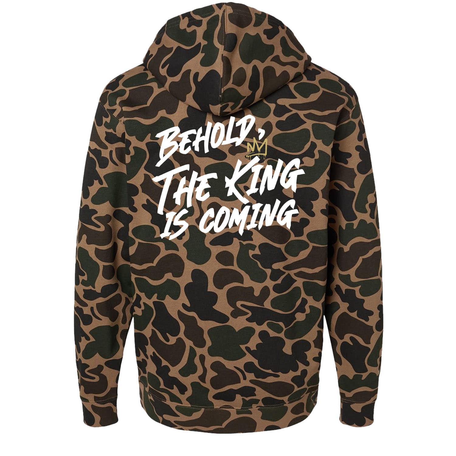 OurTrueGod Customs Apparel Hoodie / Duck Camo / S Behold, The King Is Coming Pullover Hoodie